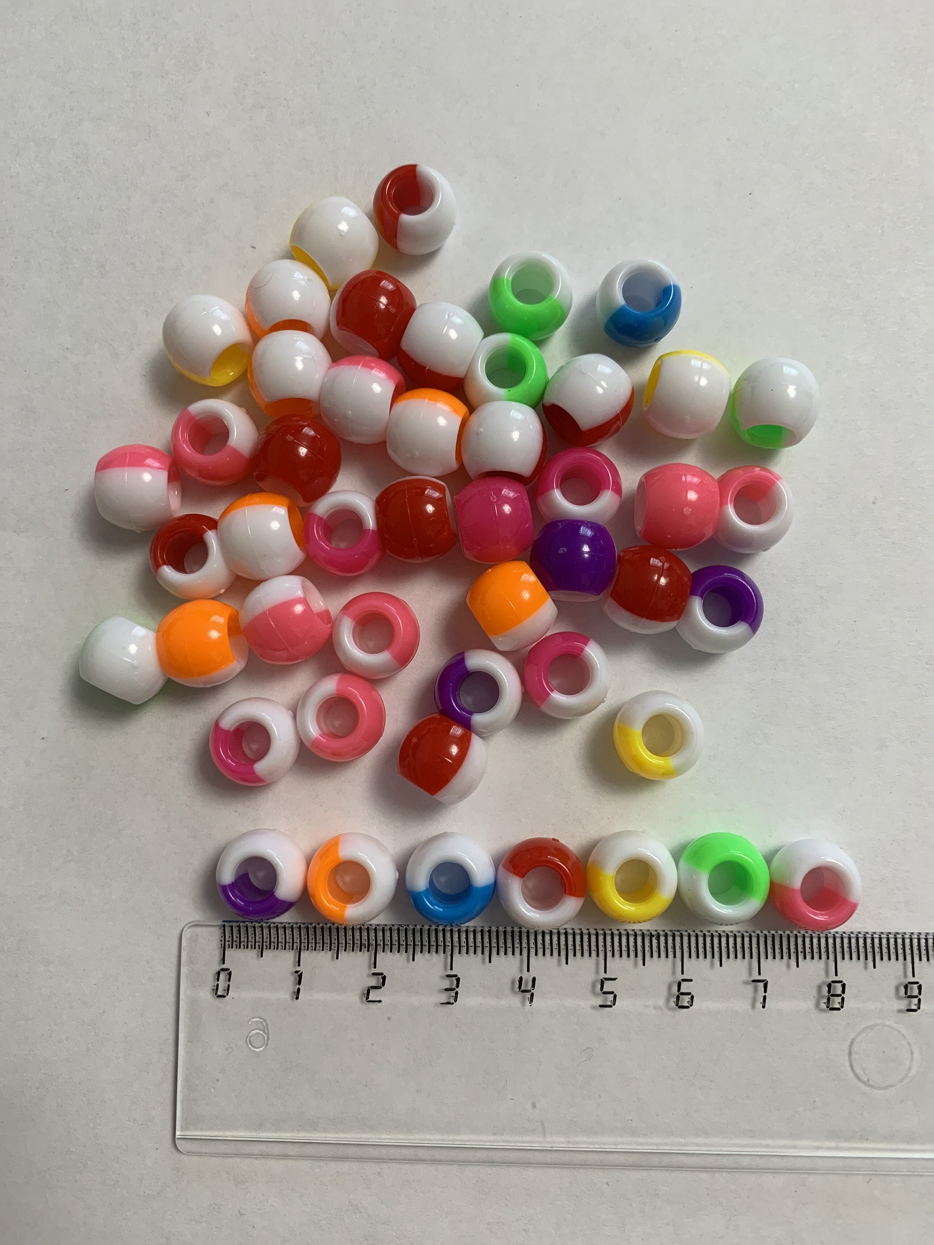 Фотография покупателя товара Бусины для творчества пластик "Бочонок двухцветный" цветные 30 гр 1х1,2х1,2 см - Фото 1