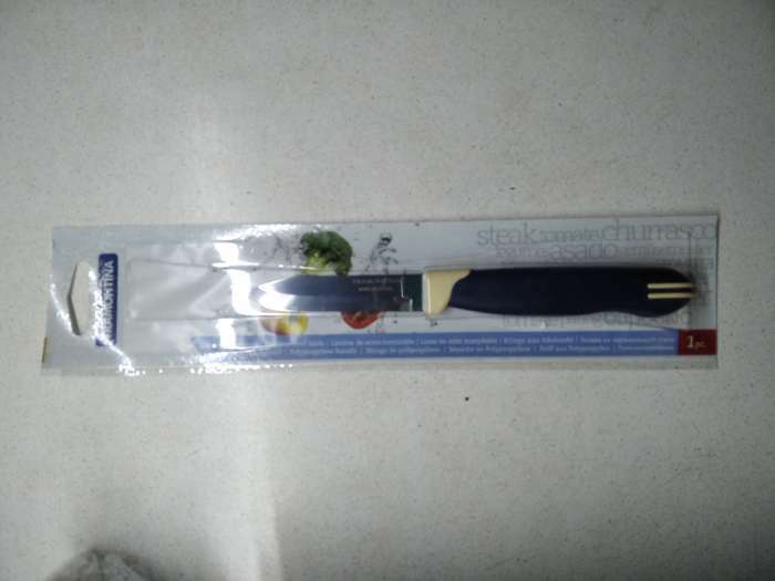 Фотография покупателя товара Нож кухонный Tramontina Multicolor, для овощей, лезвие 7,5 см, цвет синий - Фото 1