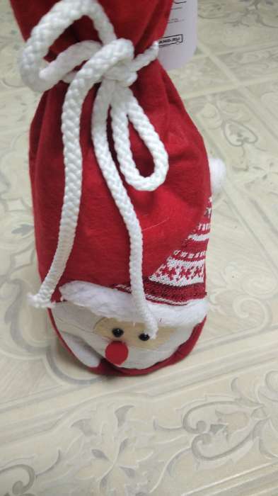 Фотография покупателя товара Чехол на бутылку «Снеговик в шляпке», на завязках - Фото 3