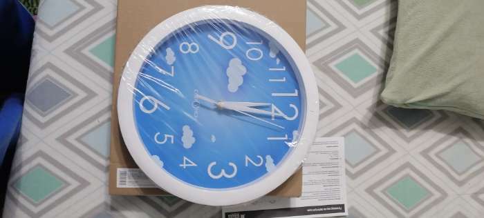 Фотография покупателя товара Часы настенные, интерьерные, "Облака", бесшумные, d-28 см