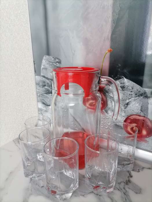 Фотография покупателя товара Набор питьевой стеклянный «Луна», кувшин 1,7 л, стаканы 255 мл, 6 шт