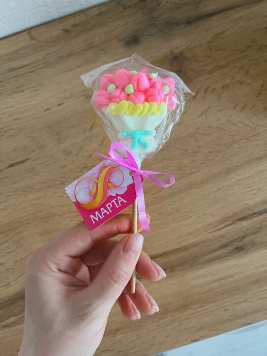 Фотография покупателя товара Леденец на палочке «8 марта, цветы», 30 г - Фото 1
