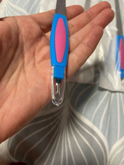 Фотография покупателя товара Пилка-триммер металлическая для ногтей, прорезиненная ручка, с защитным колпачком, 17 см, цвет МИКС - Фото 6