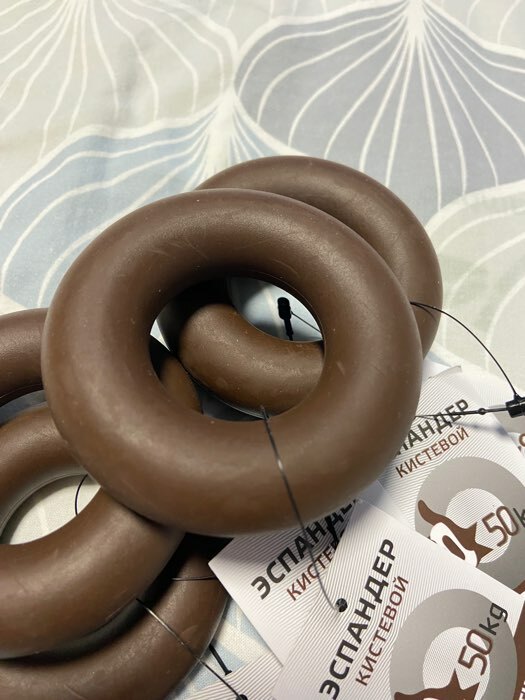 Фотография покупателя товара Эспандер кистевой Fortius, 50 кг, цвет коричневый - Фото 3