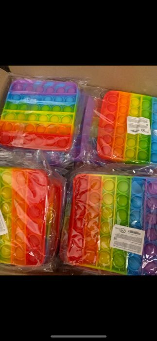 Фотография покупателя товара Антистресс тактильная сенсорная игрушка «POP IT», квадратная, радужная - Фото 3