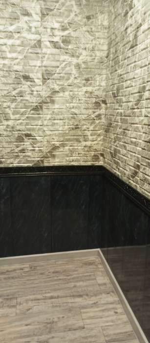 Фотография покупателя товара Самоклеящийся ПВХ плинтус 3D черный с узором, 2,3м - Фото 4