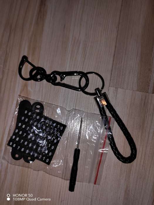 Фотография покупателя товара Брелок для ключей петля с номером сотового, карабин, черный - Фото 1
