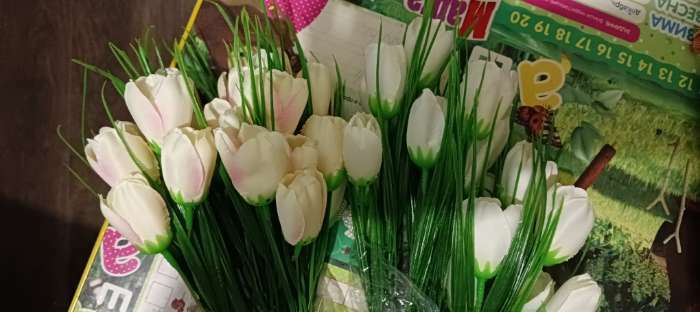 Фотография покупателя товара Букет "Тюльпаны" 32 см, микс - Фото 8