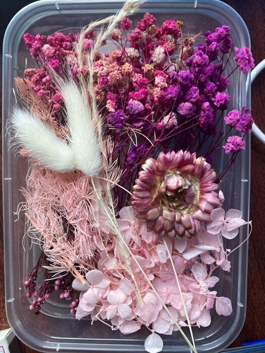 Фотография покупателя товара Набор для творчества «Набор сухоцветов» большой, розовый + красный + фиолетовый - Фото 7