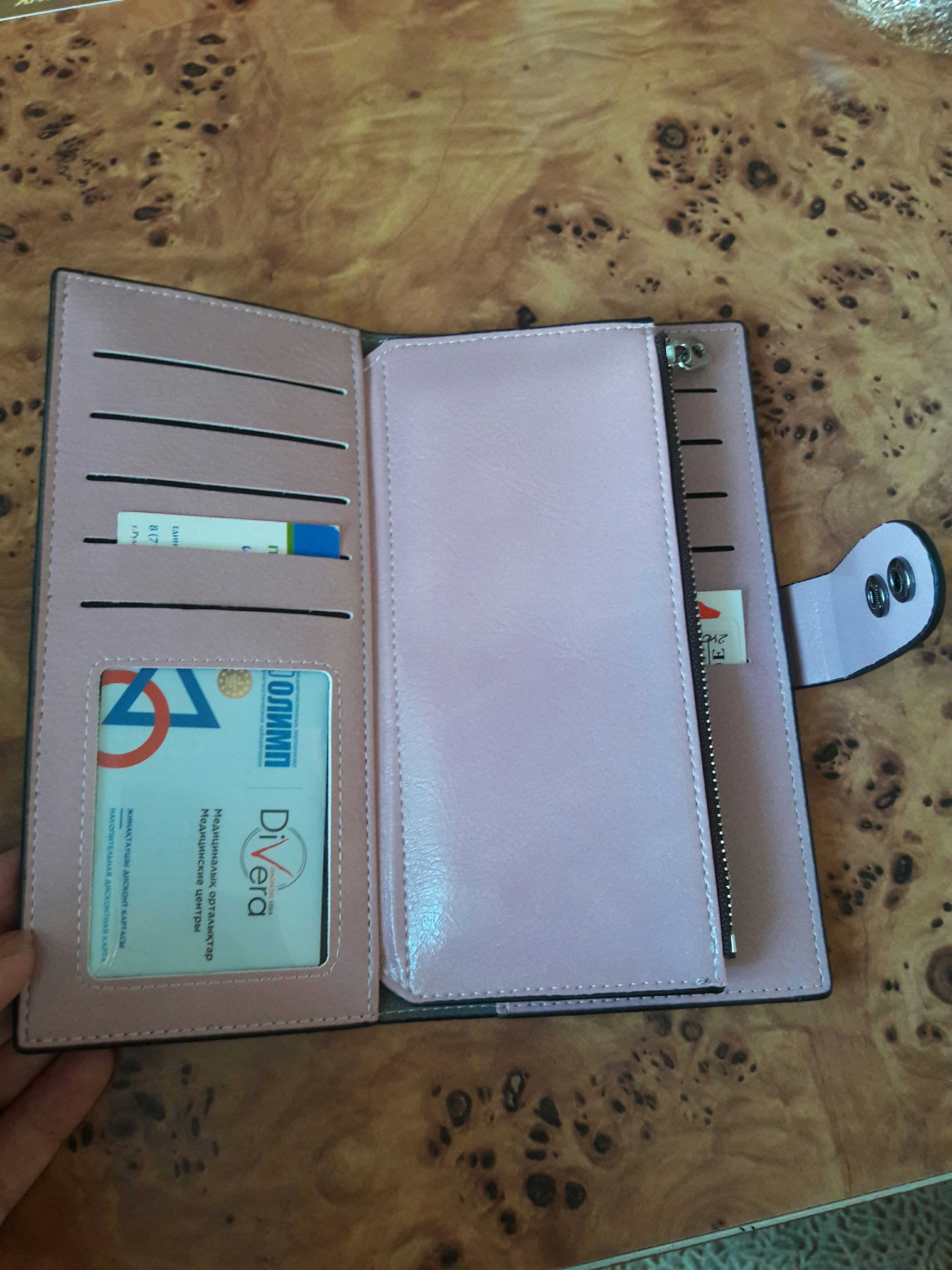 Фотография покупателя товара Кошелёк женский, 2 отдела, для кредиток, для монет, цвет розовый - Фото 1