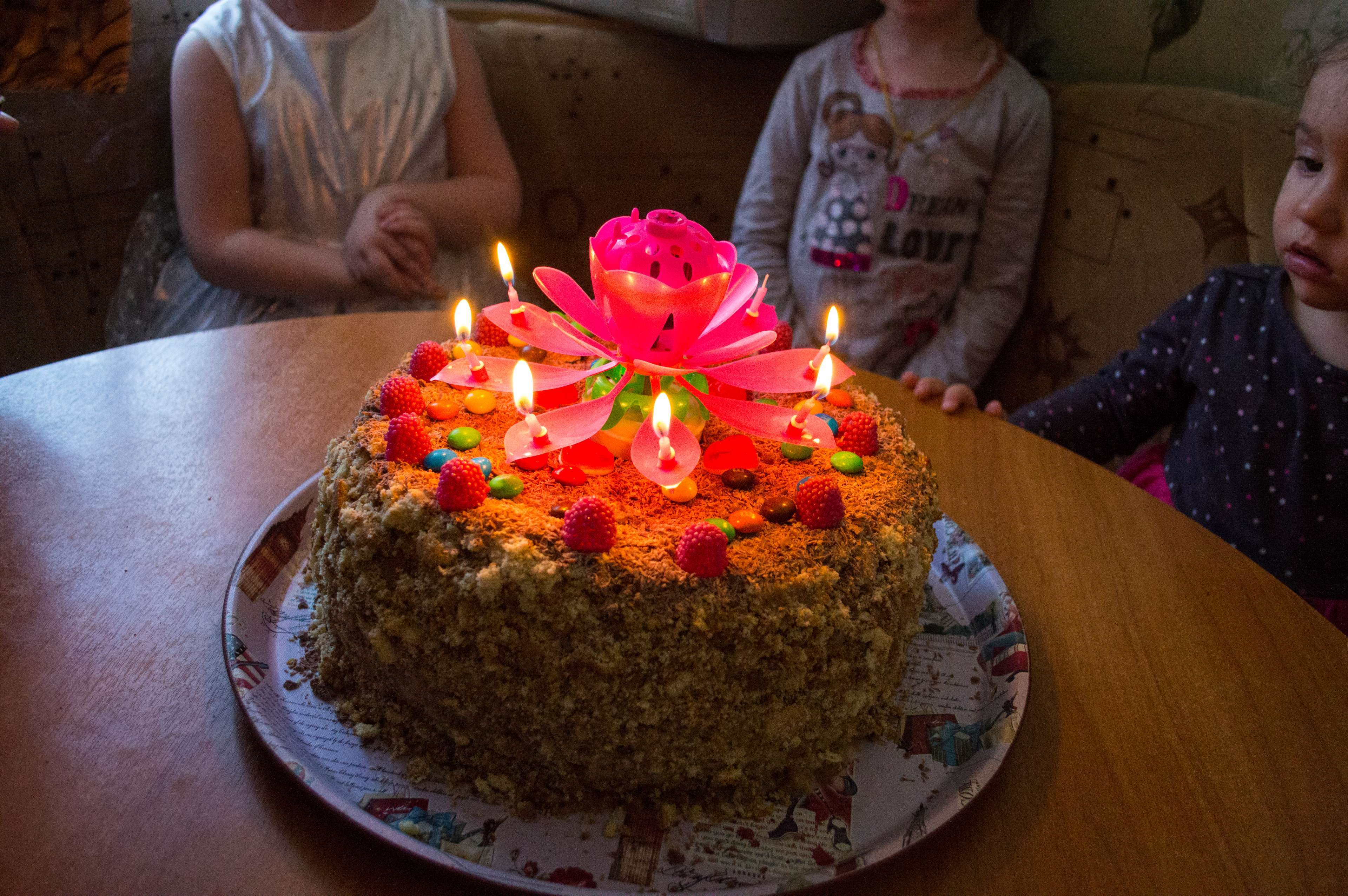 Фотография покупателя товара Свеча для торта музыкальная "Бутон", крутящаяся, розовая, 14,5 см - Фото 1