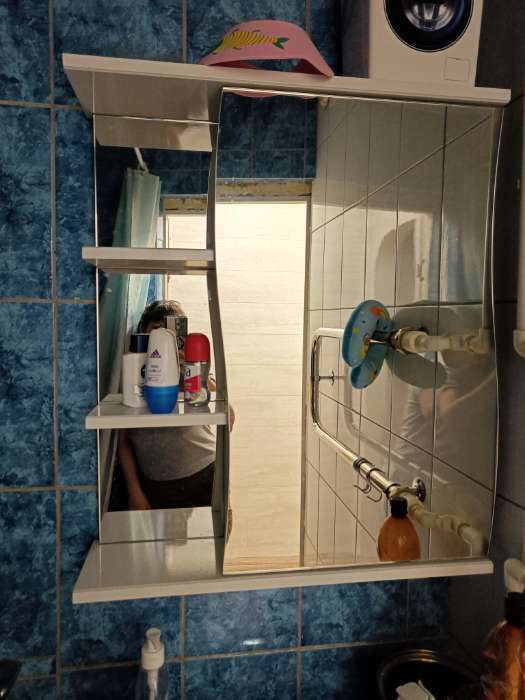 Фотография покупателя товара Зеркало-шкаф для ванной комнаты "Волна 60" правый, 16 х 60 х 70 см - Фото 2
