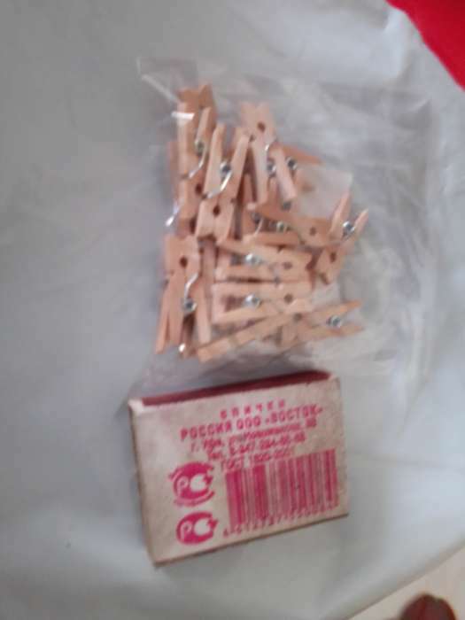 Фотография покупателя товара Прищепки деревянные Доляна, 2,5 см, 24 шт - Фото 3
