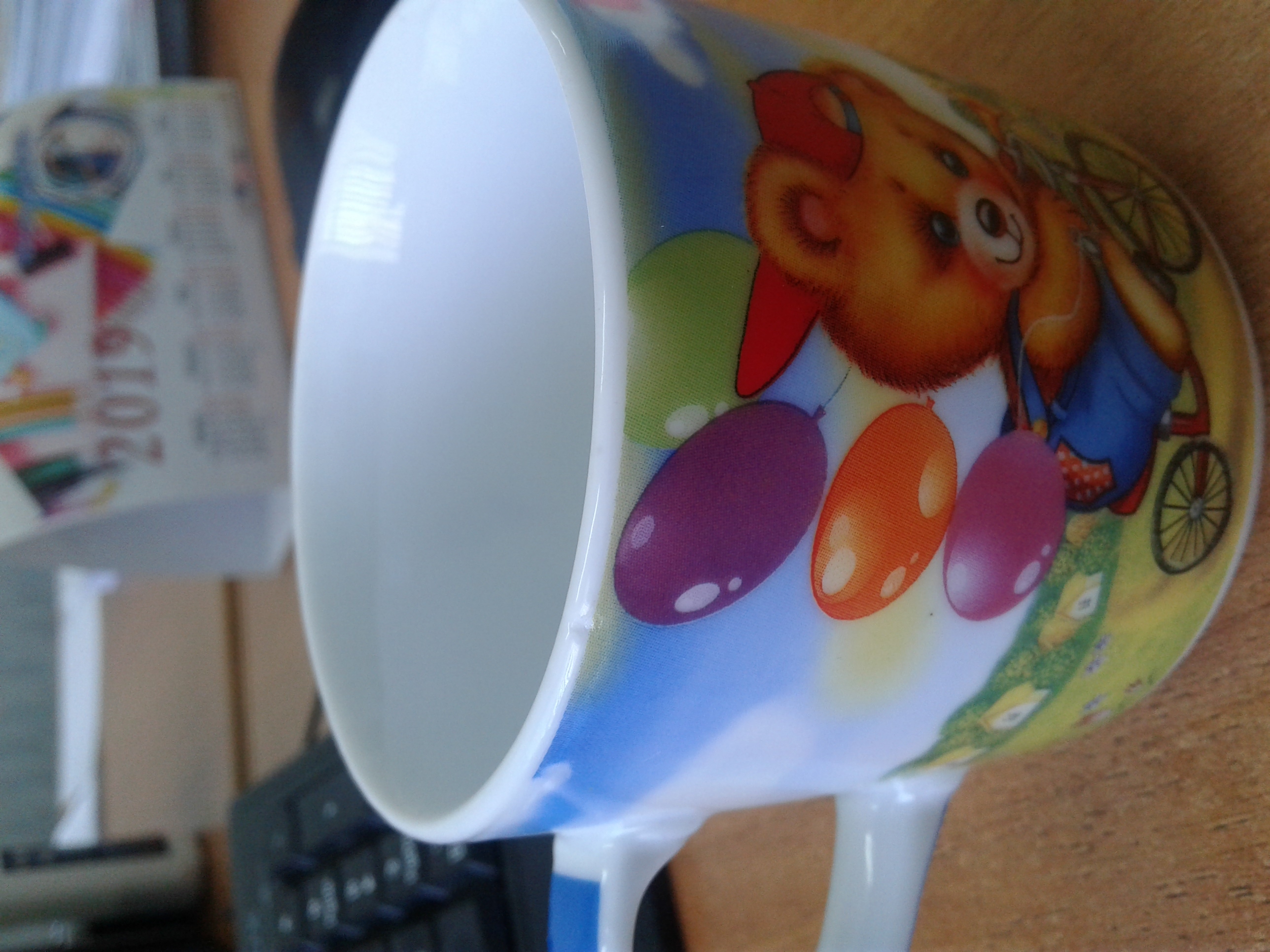 Фотография покупателя товара Набор детской посуды из керамики Доляна «Мишка на велосипеде», 3 предмета: кружка 230 мл, миска 400 мл, тарелка d=18 см - Фото 13