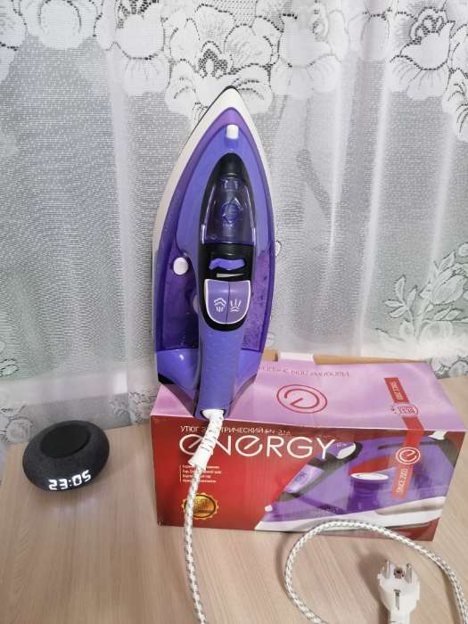Фотография покупателя товара Утюг ENERGY EN-314, 2000 Вт, керамическая подошва, 300 мл, фиолетовый - Фото 1
