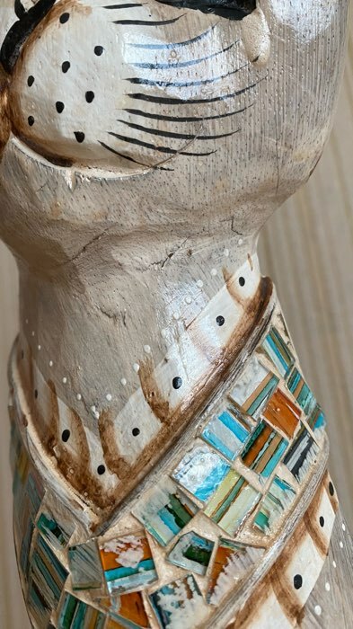 Фотография покупателя товара Сувенир «Кошка в ошейнике с сердечком», 80 см, дерево - Фото 3