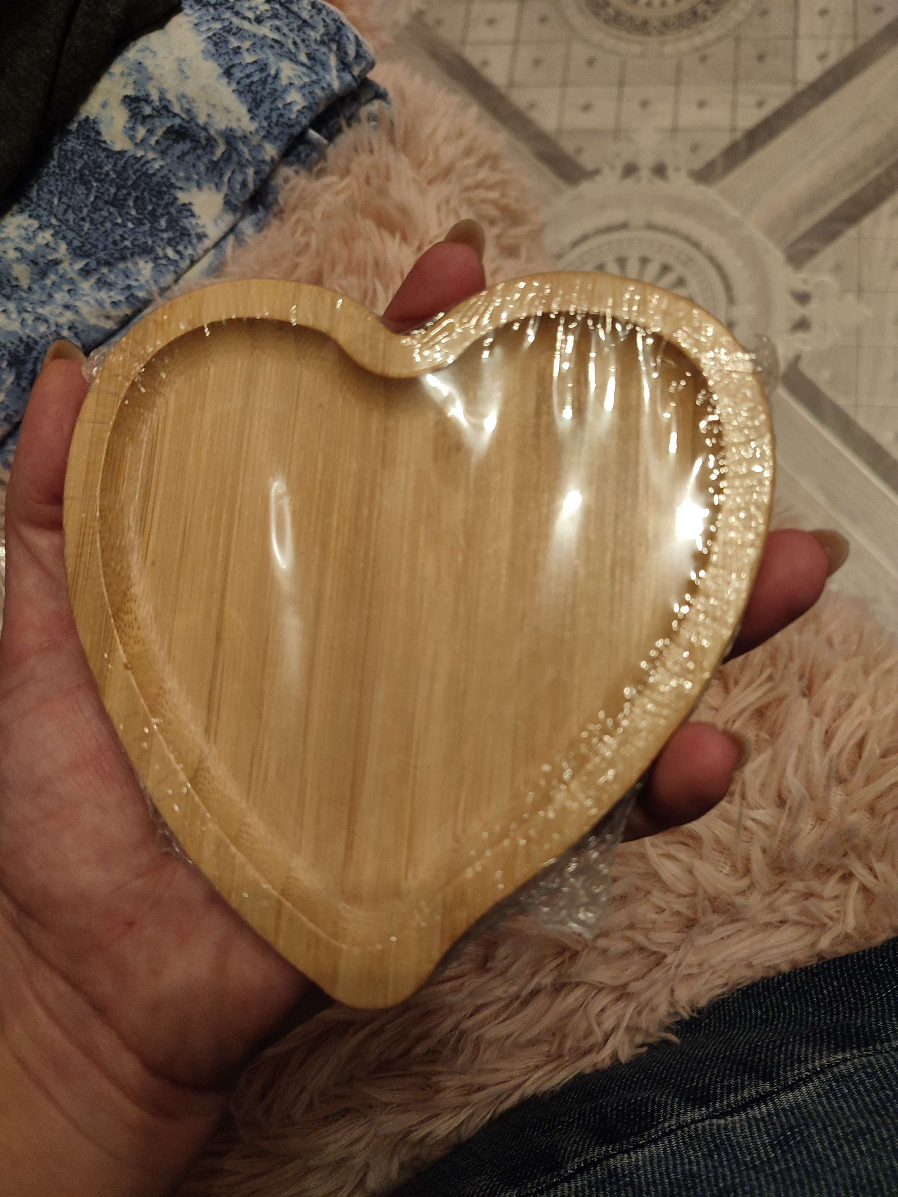 Фотография покупателя товара Блюдо для подачи Доляна Striata heart, 13×12,5×1,3 см, бамбук - Фото 1