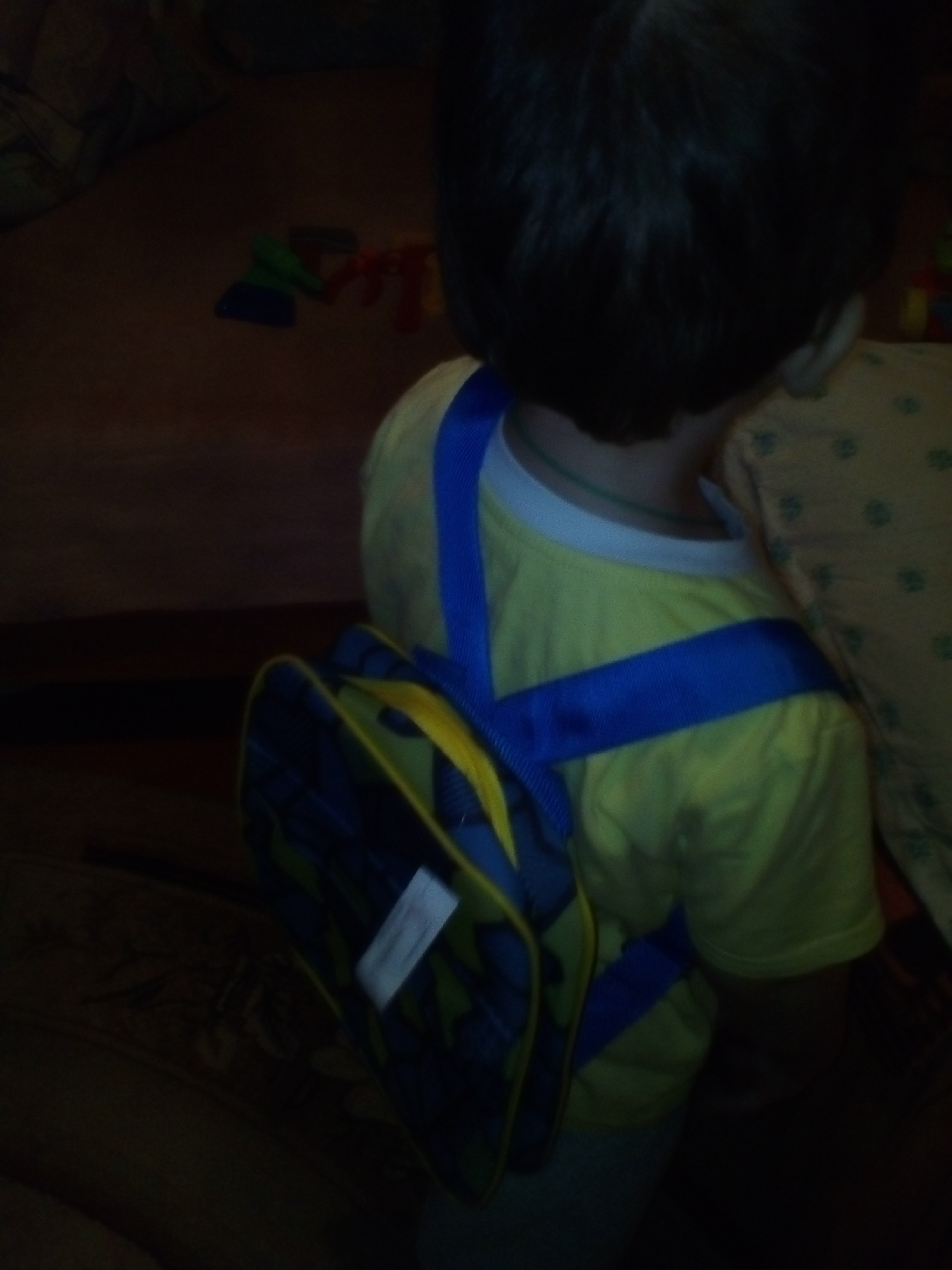 Фотография покупателя товара Рюкзак детский, отдел на молнии, наружный карман, цвет голубой - Фото 2