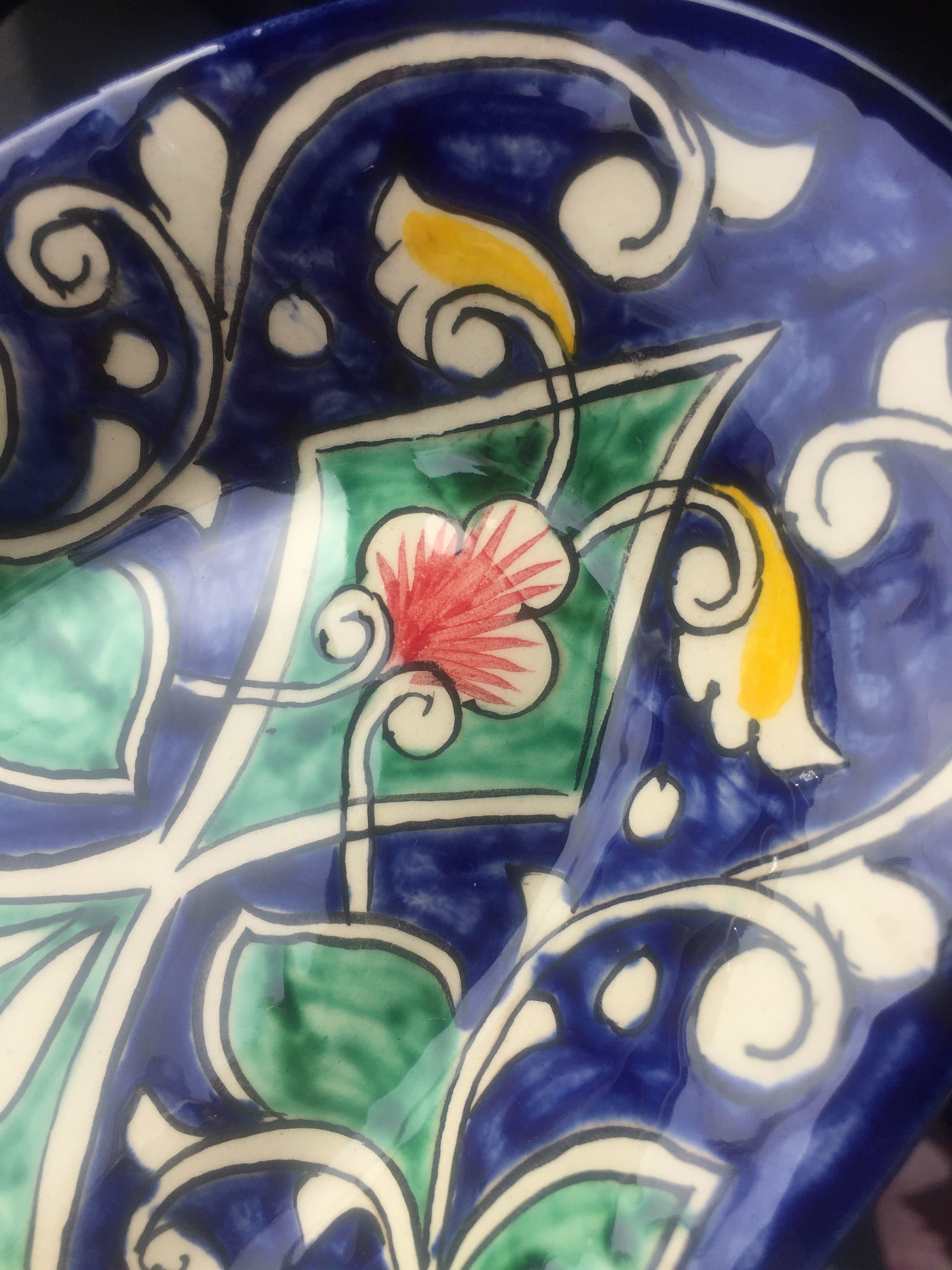 Фотография покупателя товара Селёдочница Риштанская Керамика "Цветы", 24 см, синяя, микс