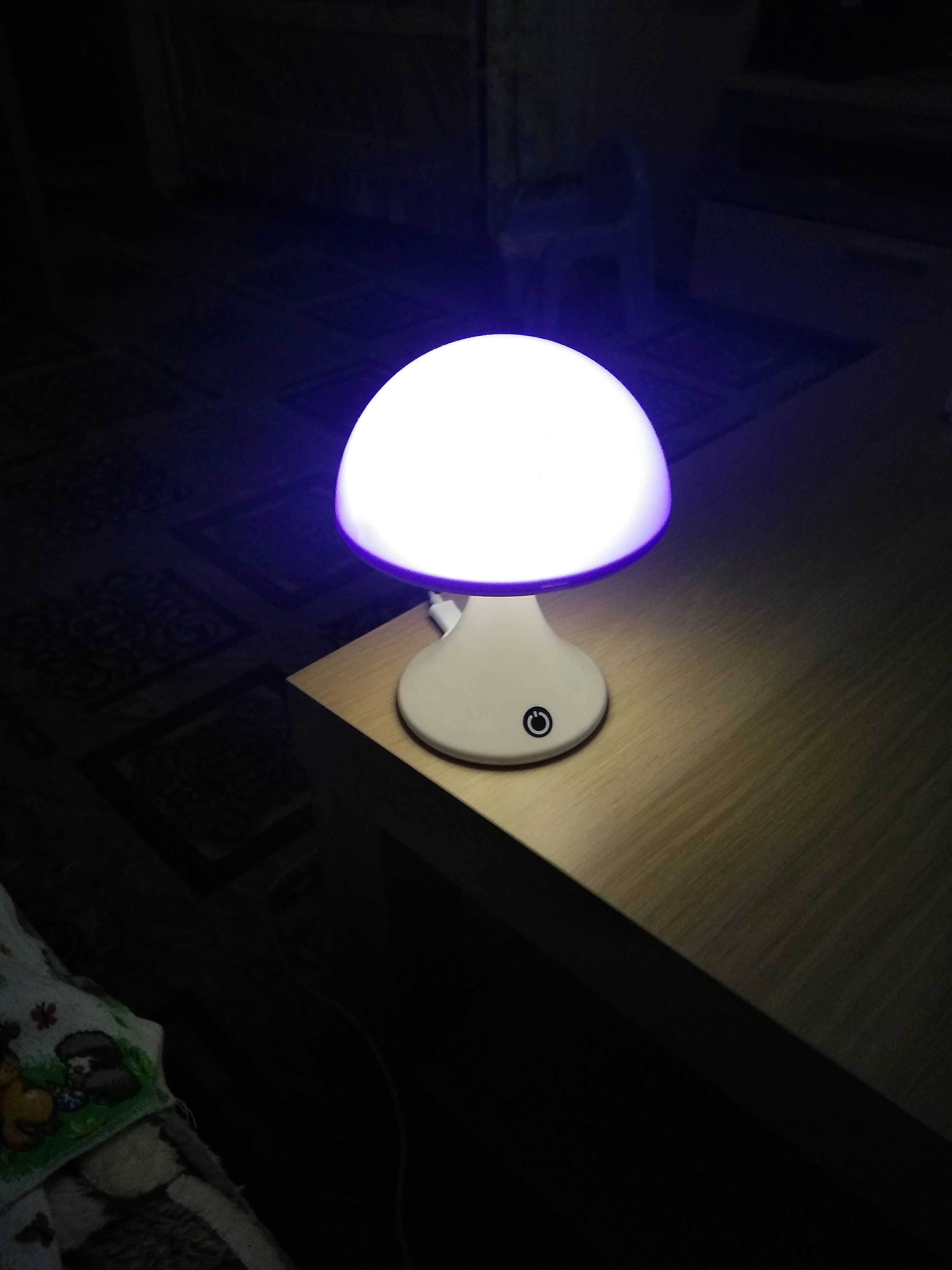 Фотография покупателя товара Лампа настольная "Гриб" 2W LED (МИКС цветов, сенс.кнопка, АКБ, USB) 12х12х15 см - Фото 1