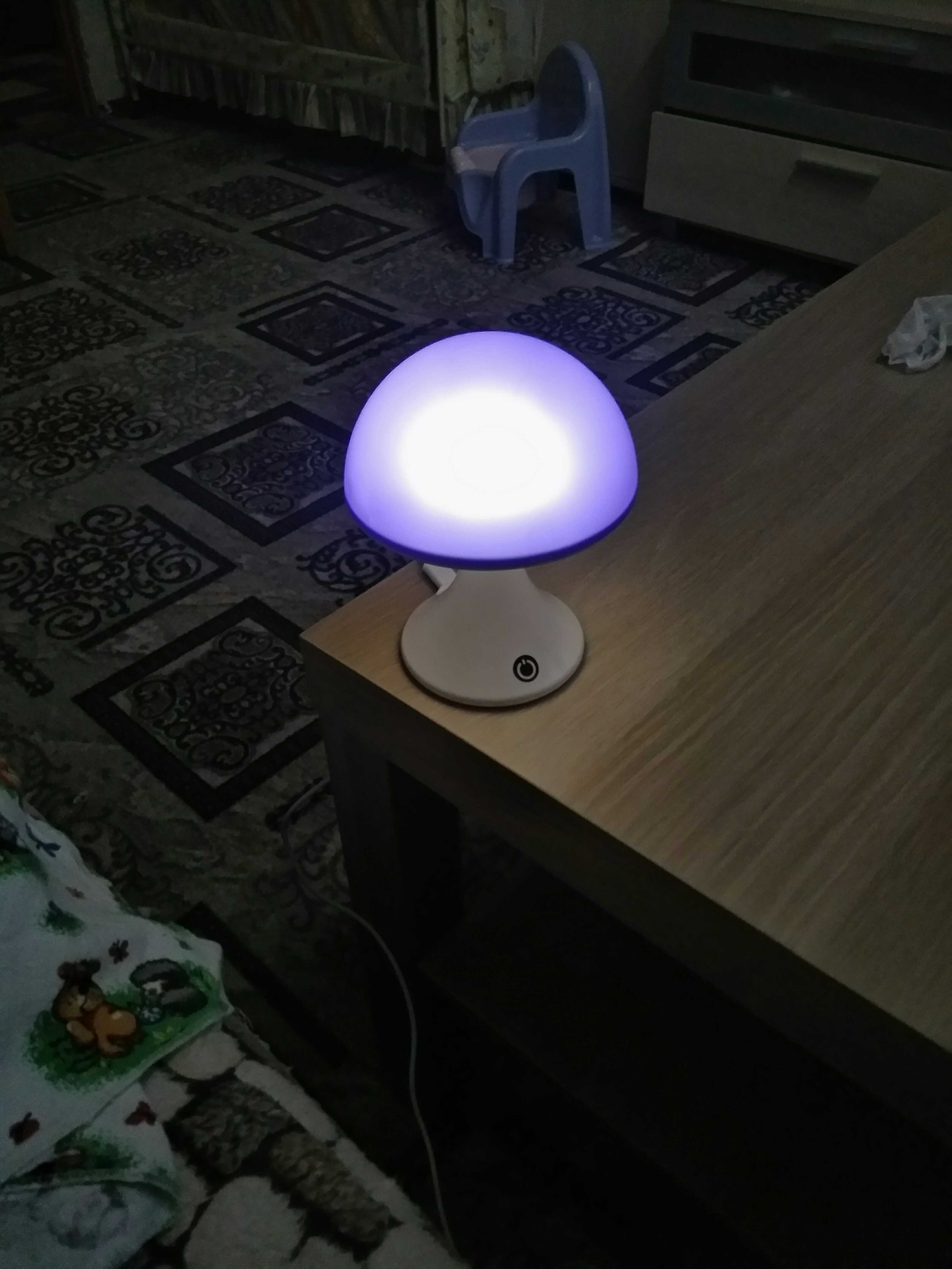 Фотография покупателя товара Лампа настольная "Гриб" 2W LED (МИКС цветов, сенс.кнопка, АКБ, USB) 12х12х15 см - Фото 2