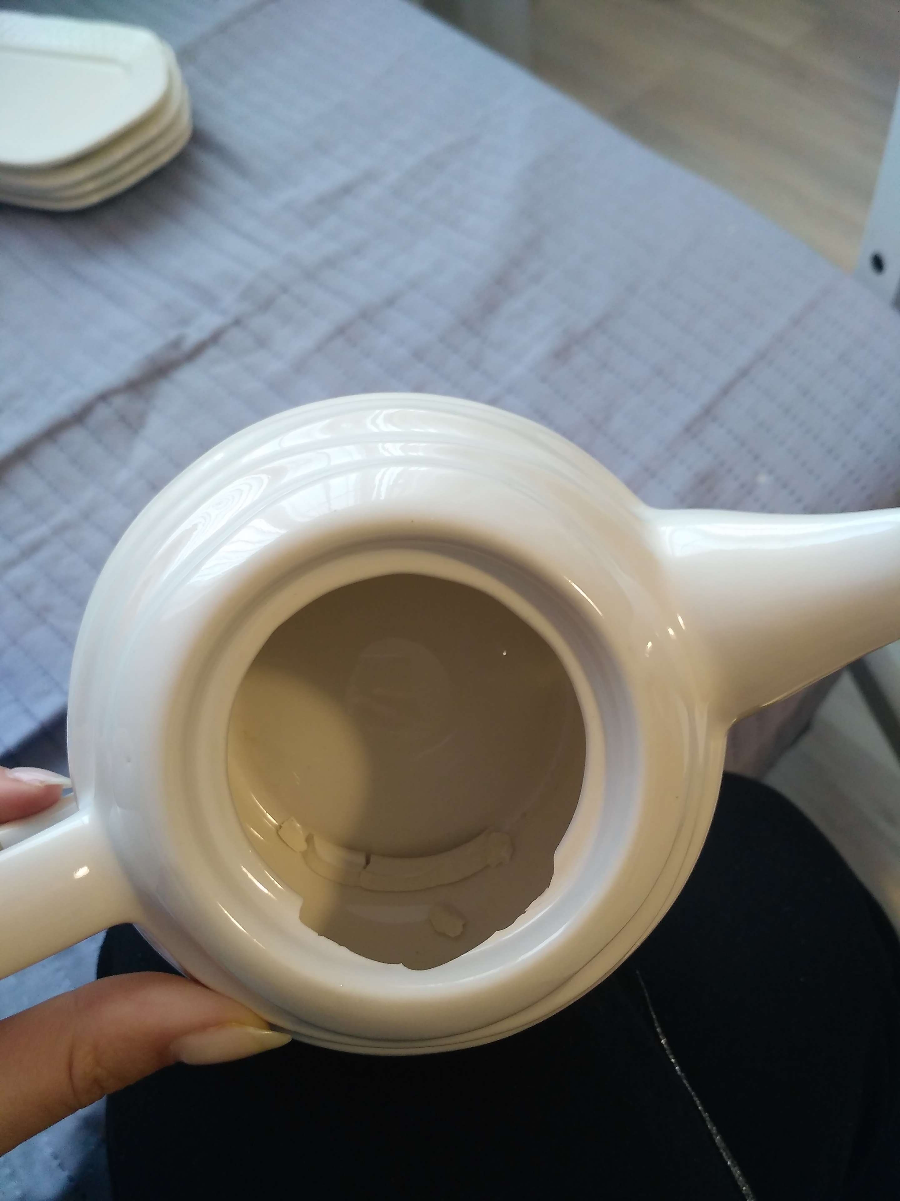Фотография покупателя товара Чайник для заварки "Волна", белый, керамика, 0.5 л - Фото 4