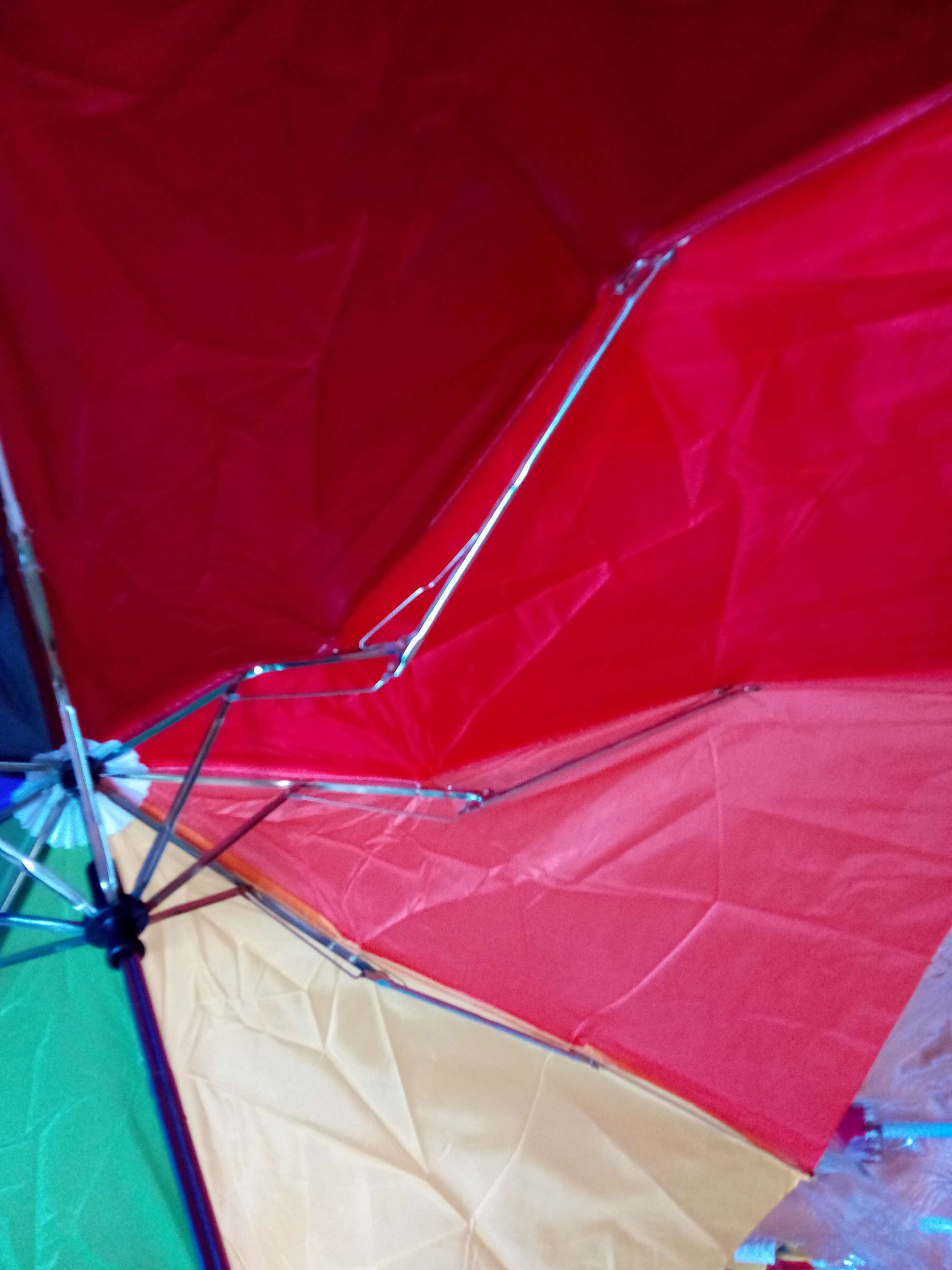 Фотография покупателя товара Зонт механический «Радуга», 3 сложения, 8 спиц, R = 48 см, разноцветный
