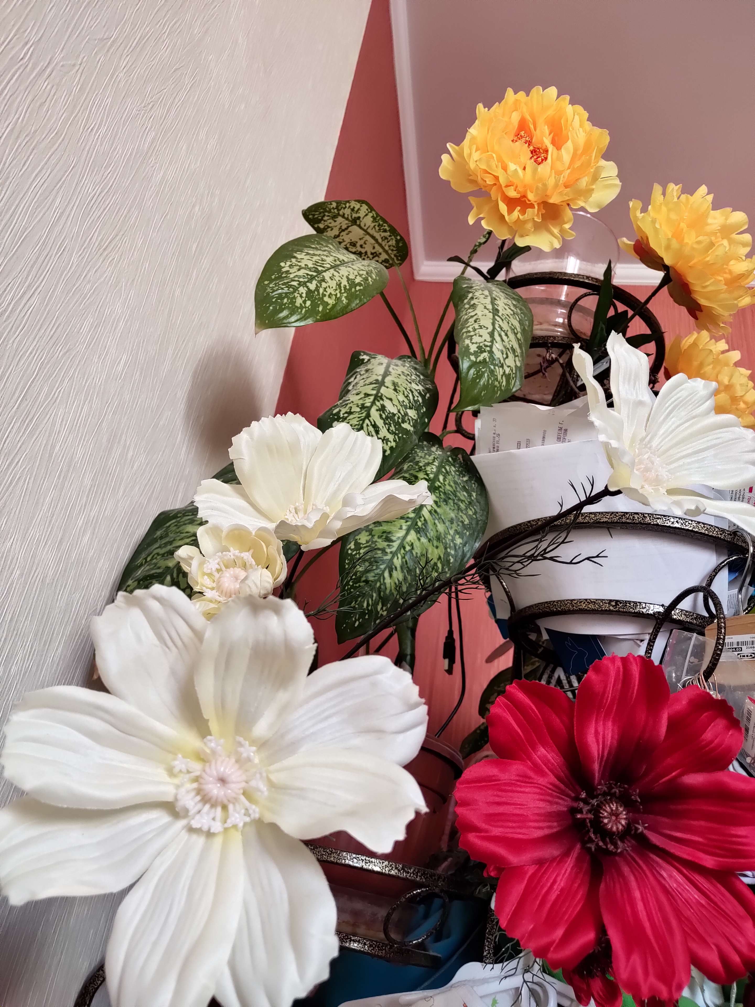 Фотография покупателя товара Цветы искусственные ромашка 105 см Гацания белая - Фото 3