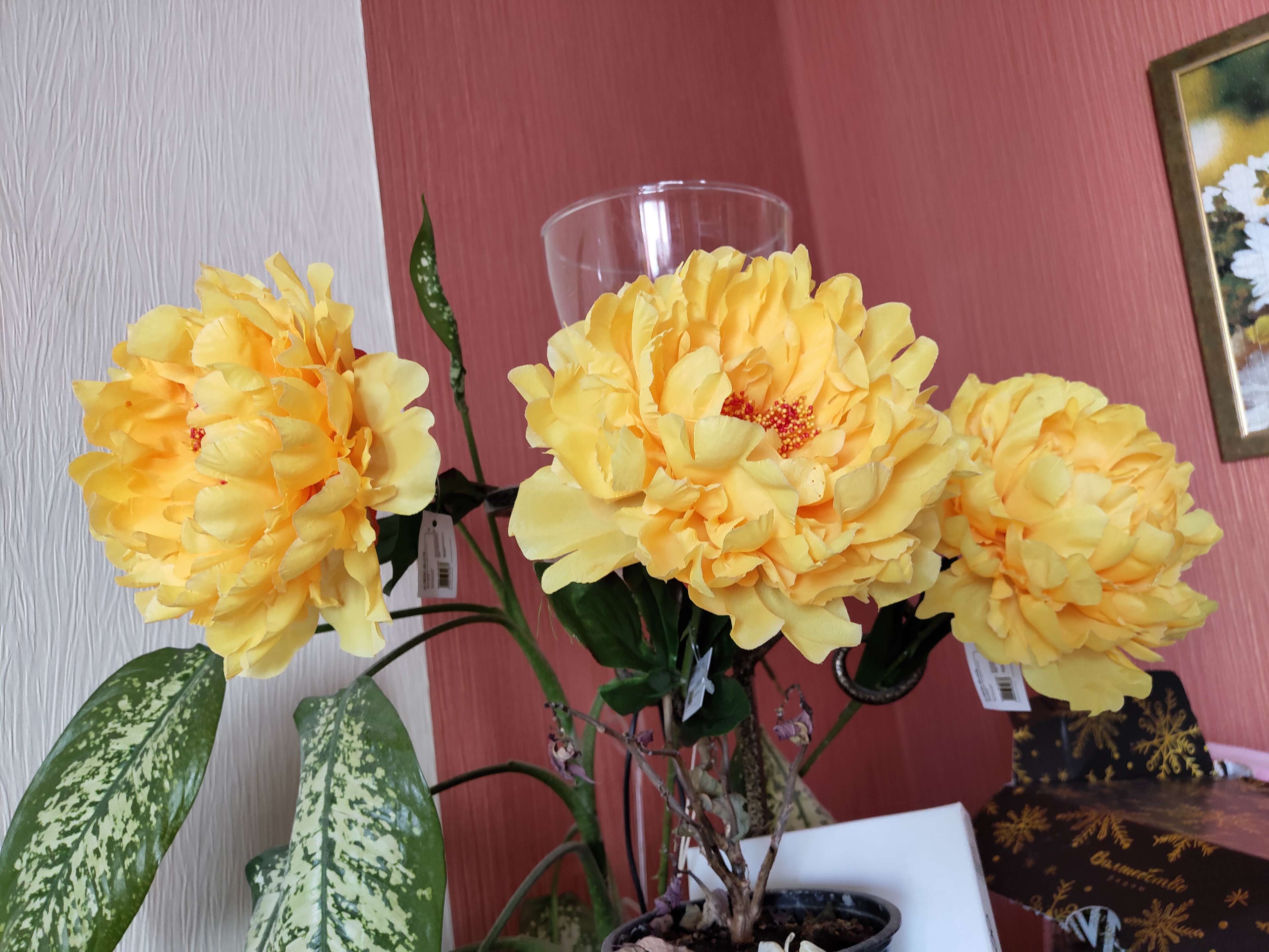Фотография покупателя товара Цветы искусственные "Пион бархатный" 15х55 см, жёлтый