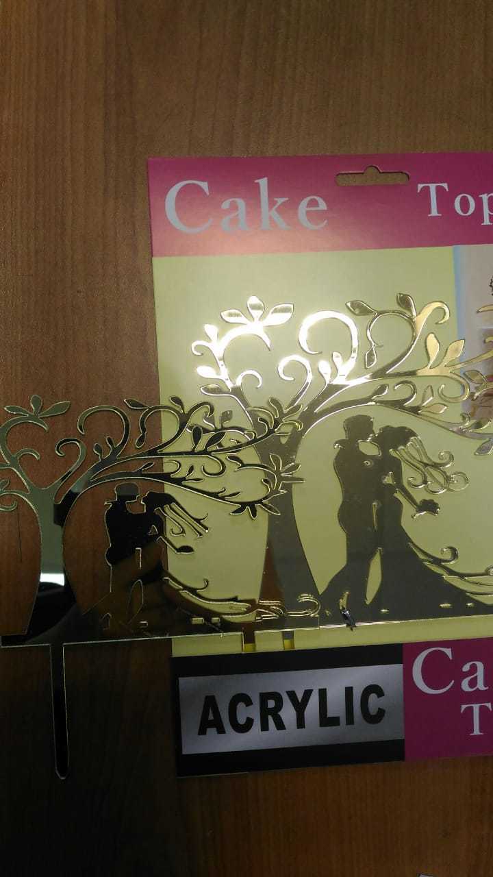 Фотография покупателя товара Топпер 13,5×15 см «Свадьба в саду», цвет золото - Фото 3