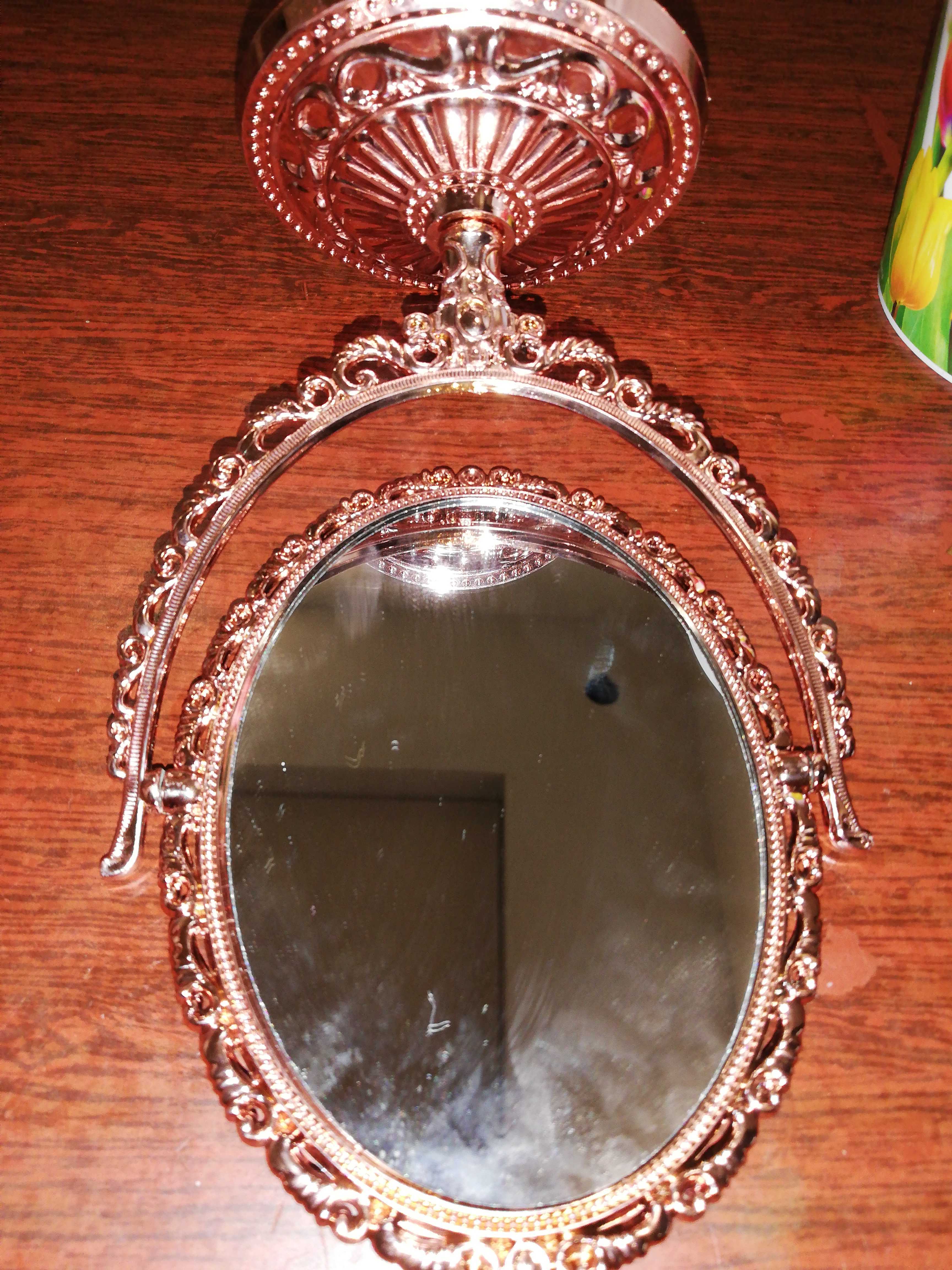 Фотография покупателя товара Зеркало настольное, двустороннее, с увеличением, зеркальная поверхность 9 × 12,5 см, цвет бронзовый - Фото 1