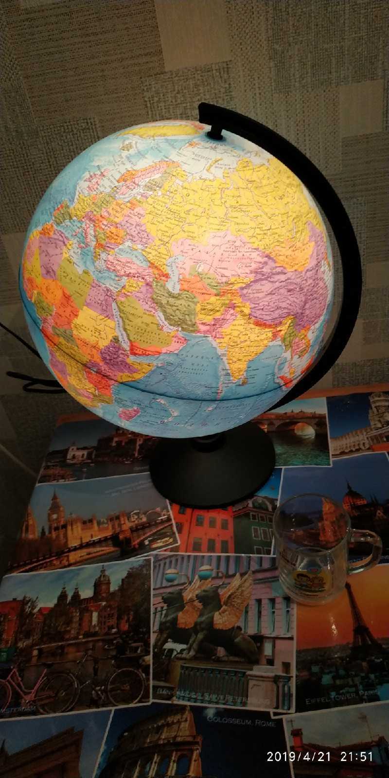 Фотография покупателя товара Глобус политический «Классик», диаметр 320 мм, с подсветкой - Фото 8