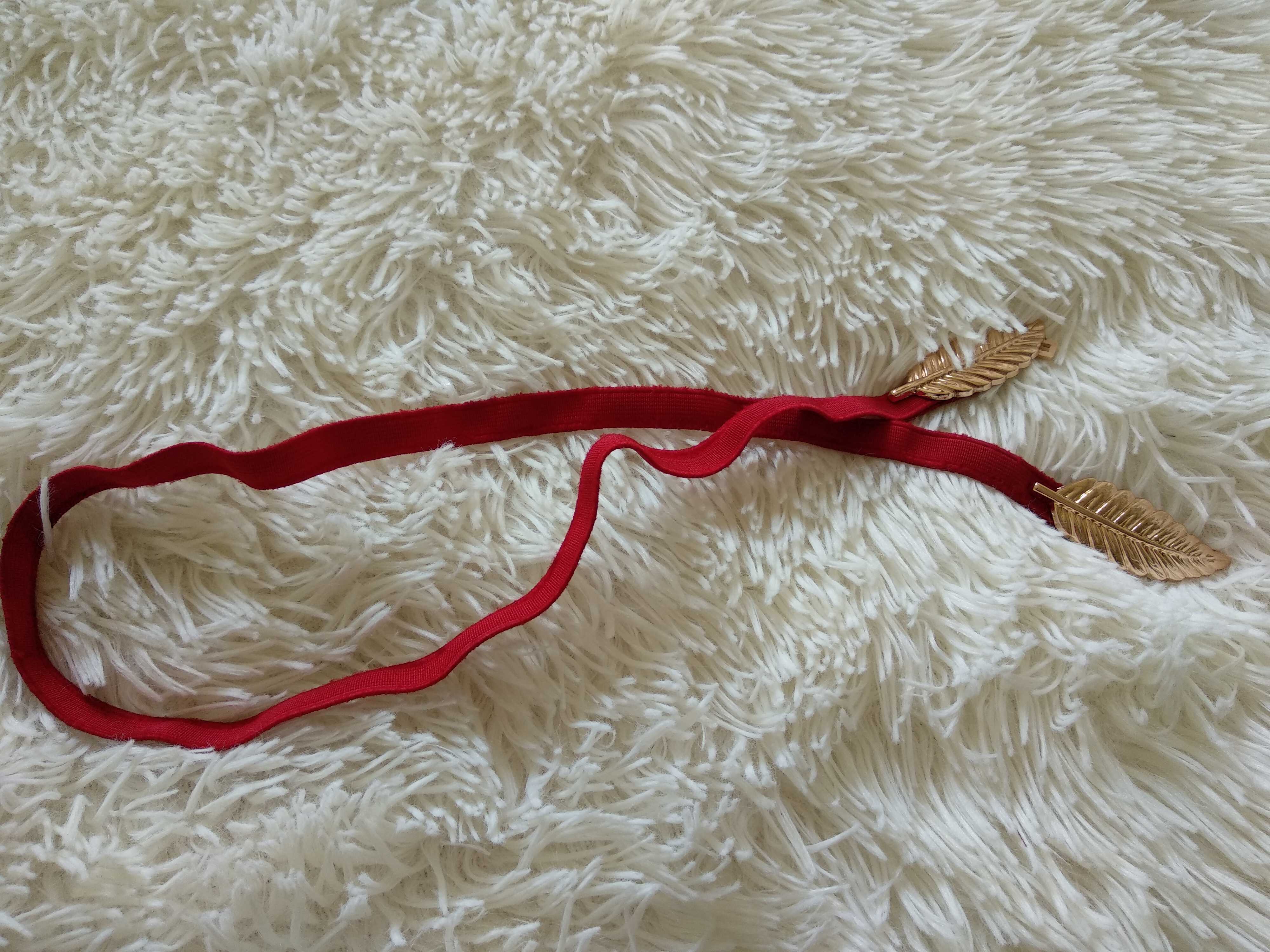 Фотография покупателя товара Ремень женский, ширина - 1 см, пряжка золото, цвет красный - Фото 1