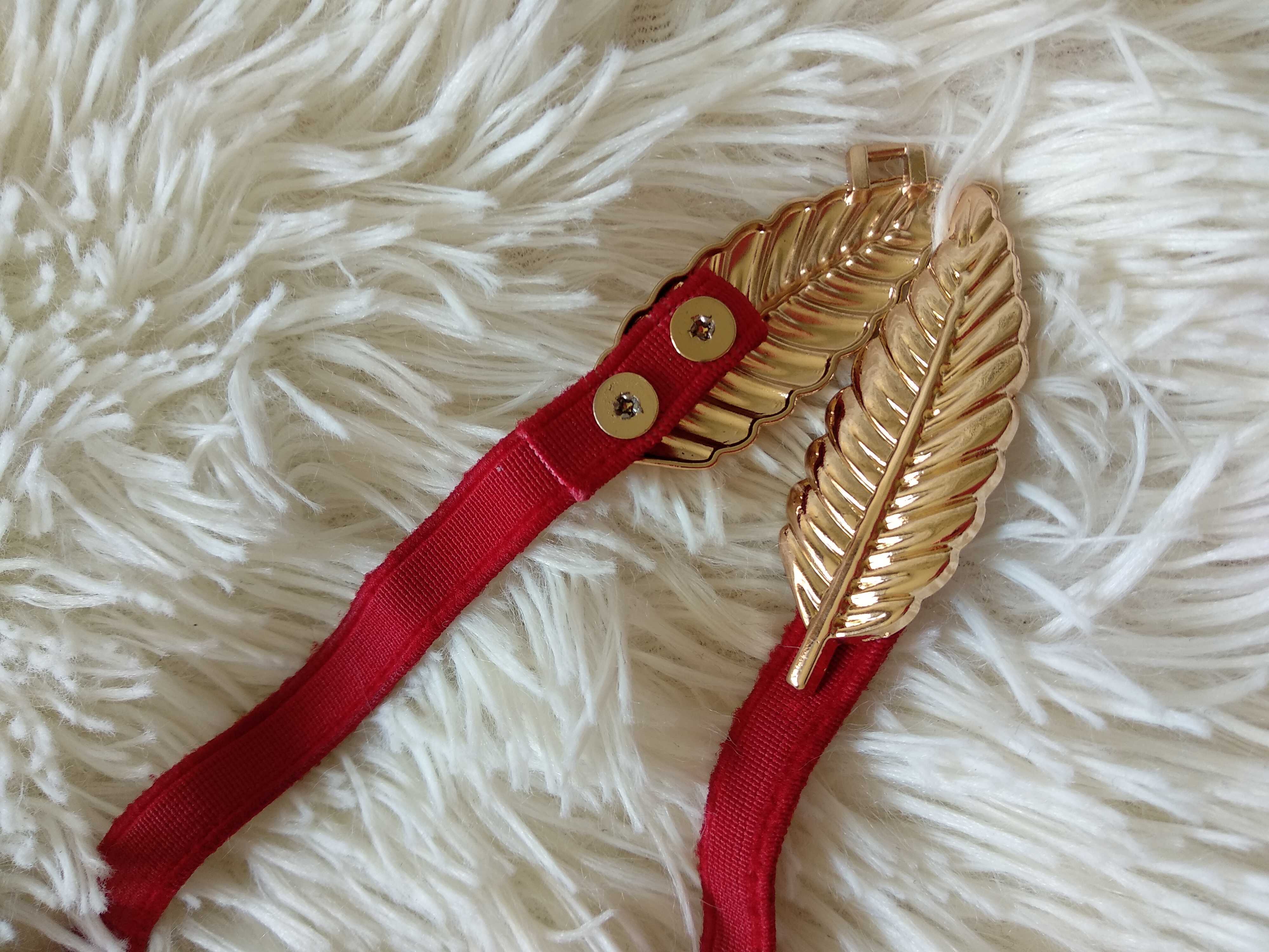 Фотография покупателя товара Ремень женский, ширина - 1 см, пряжка золото, цвет красный - Фото 2