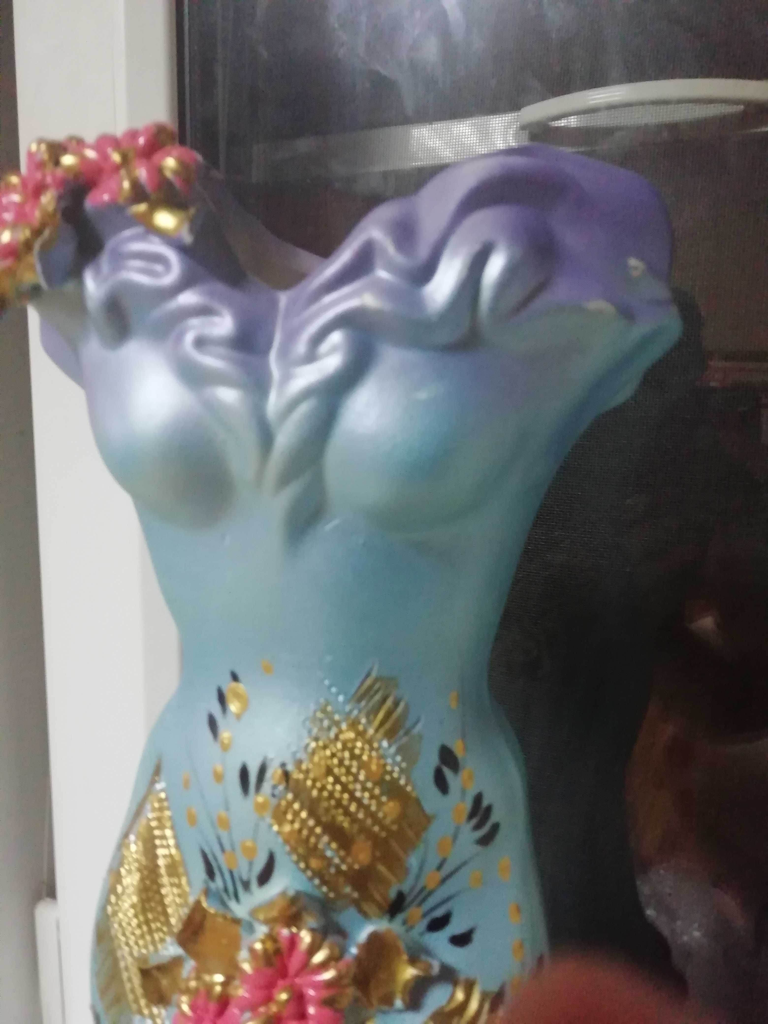 Фотография покупателя товара Ваза керамическая "Платье", напольная, цветы, 45 см, микс - Фото 1