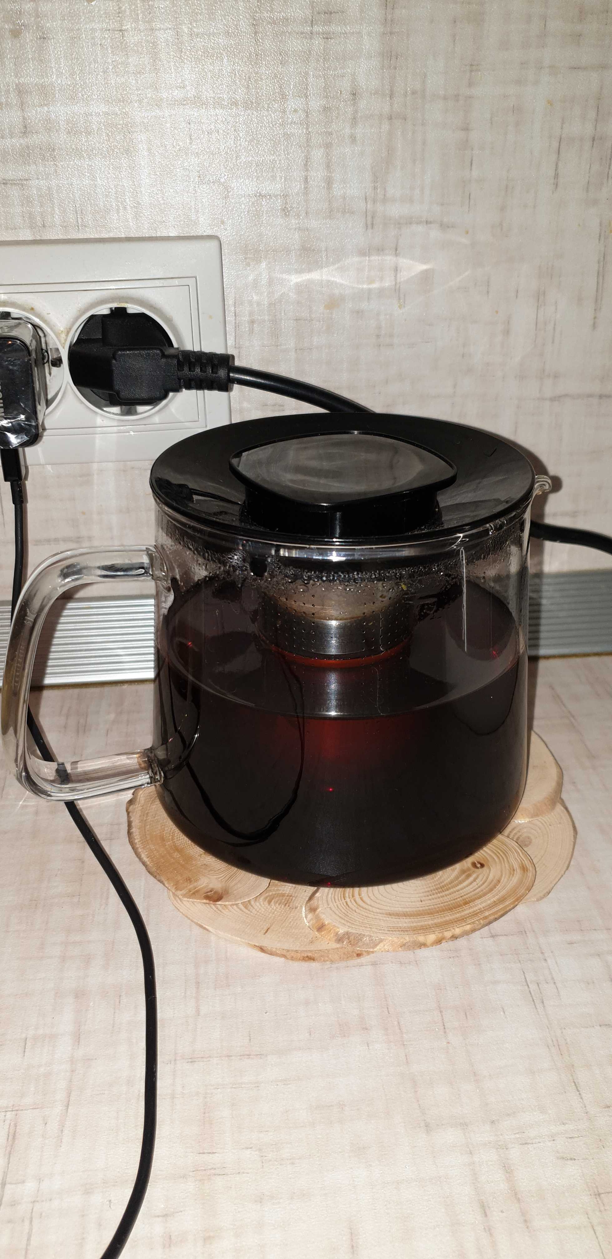 Фотография покупателя товара Чайник стеклянный заварочный «Локи», 1,4 л, с металлическим ситом, цвет чёрный - Фото 4