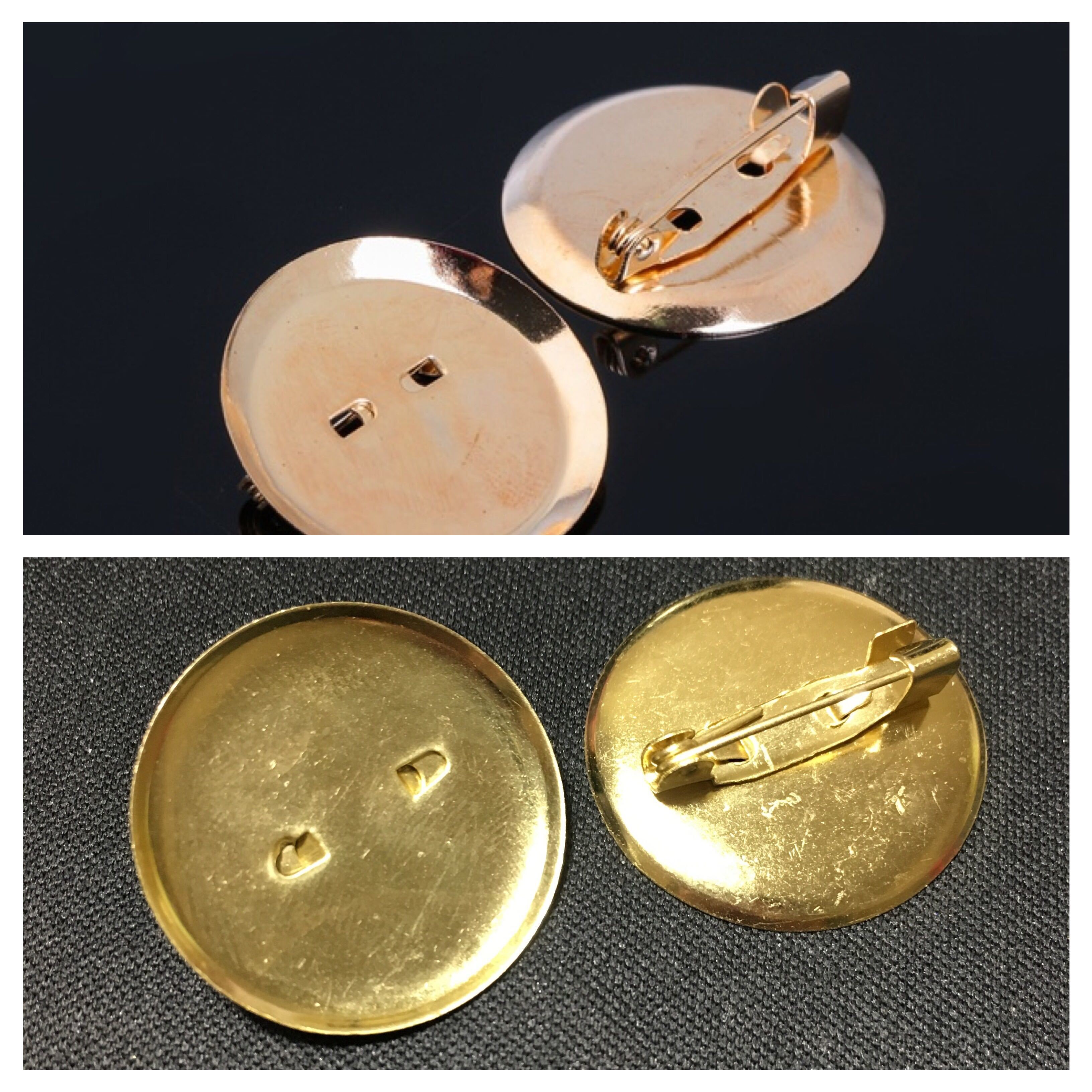 Фотография покупателя товара Основа для броши с круглым основанием СМ-367, (набор 5 шт.) 25 мм, цвет золото