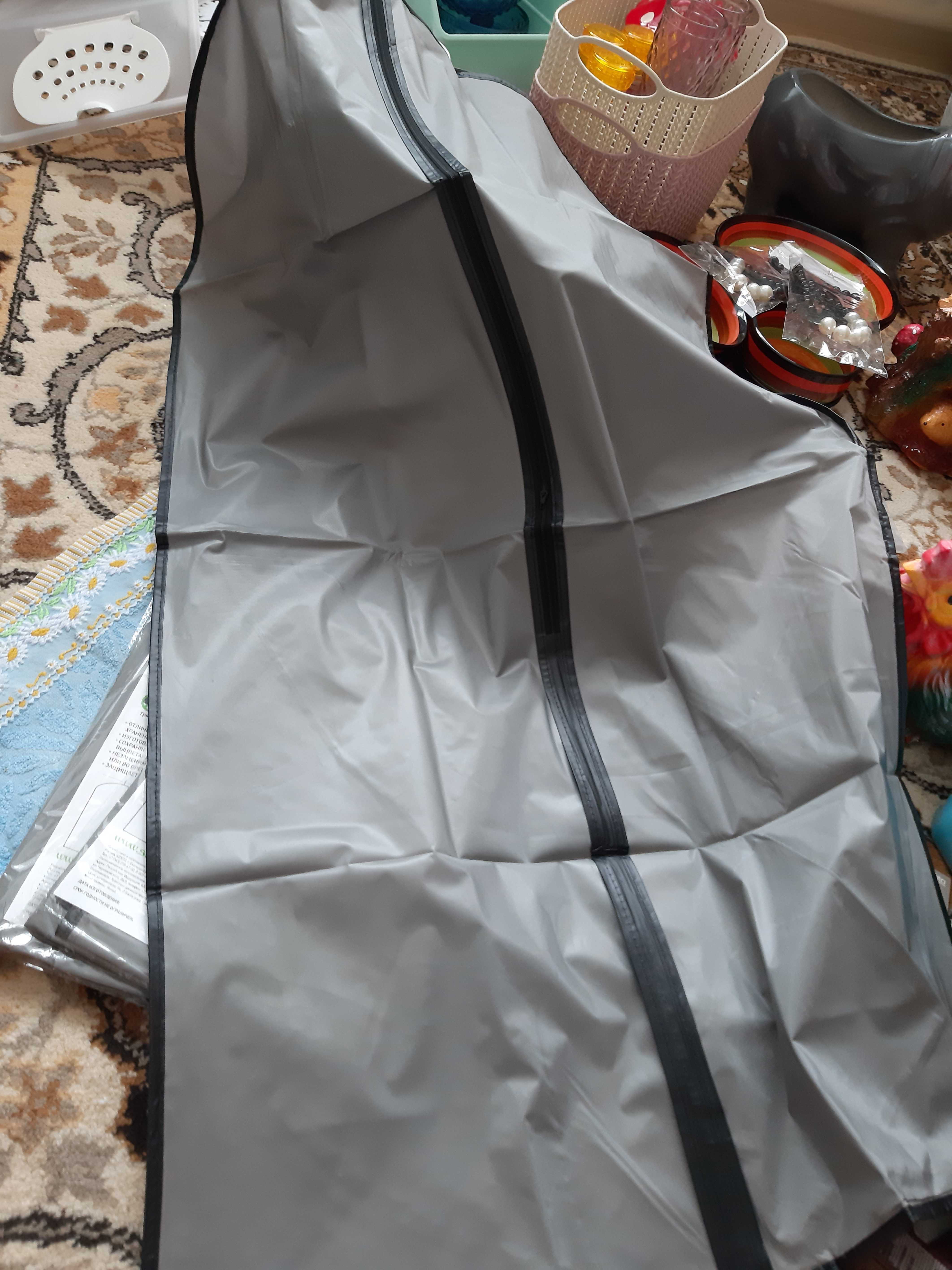 Фотография покупателя товара Чехол для одежды Доляна, 60×100 см, плотный, цвет серый