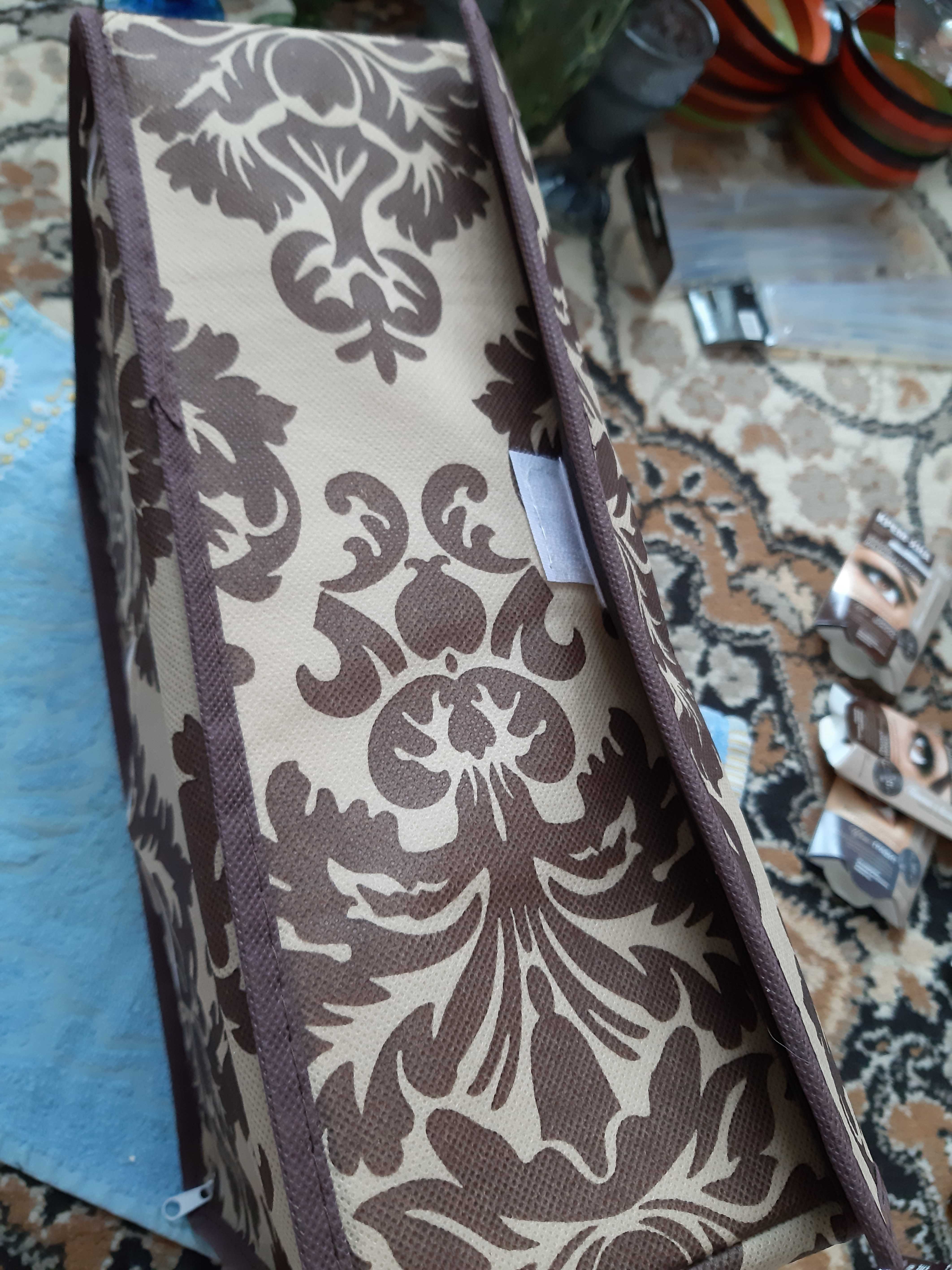 Фотография покупателя товара Органайзер для хранения белья с крышкой «Вензель», 12 отделений, 30×20×10 см, цвет коричнево-бежевый - Фото 2