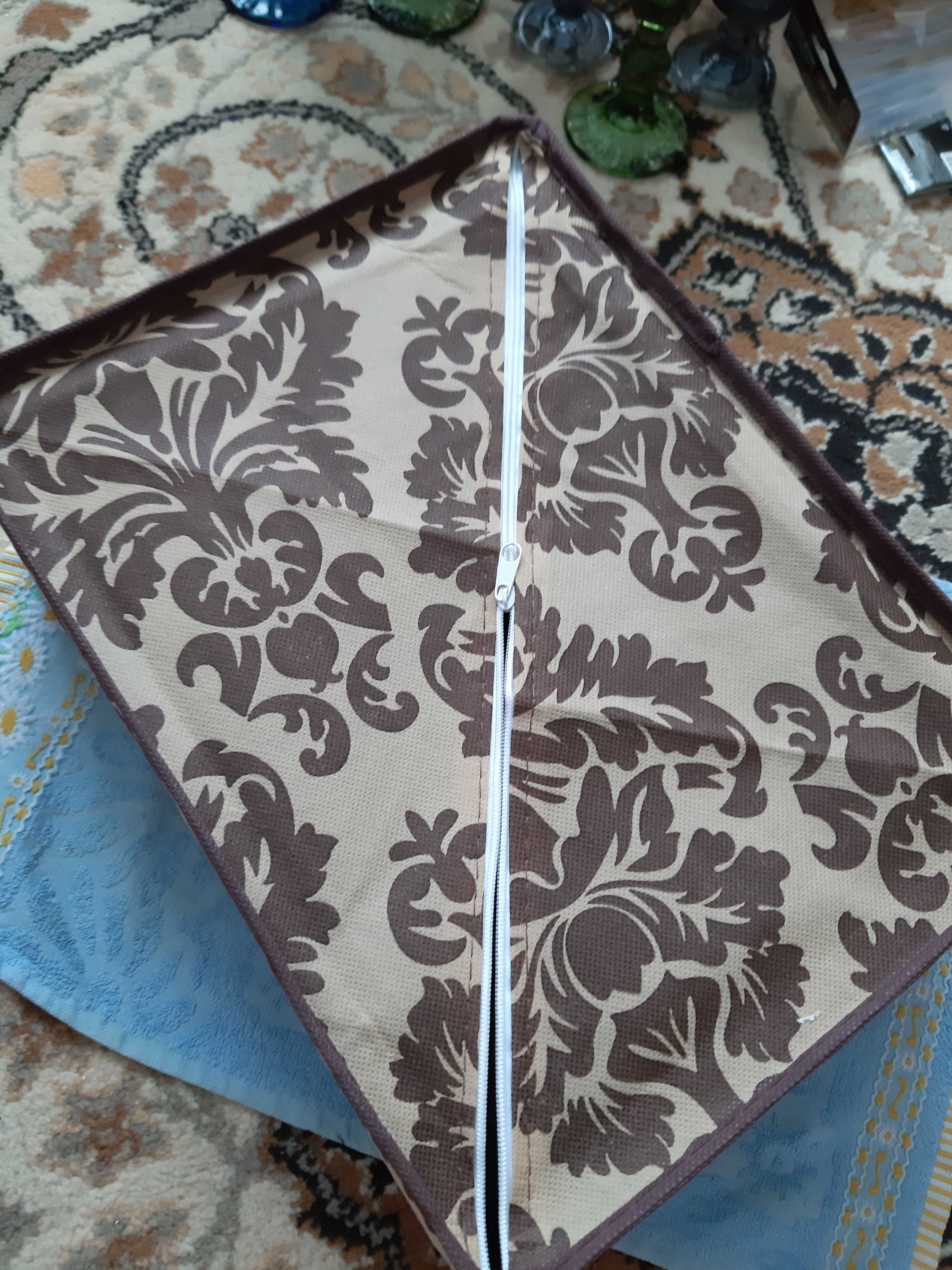 Фотография покупателя товара Органайзер для хранения белья с крышкой «Вензель», 12 отделений, 30×20×10 см, цвет коричнево-бежевый - Фото 3
