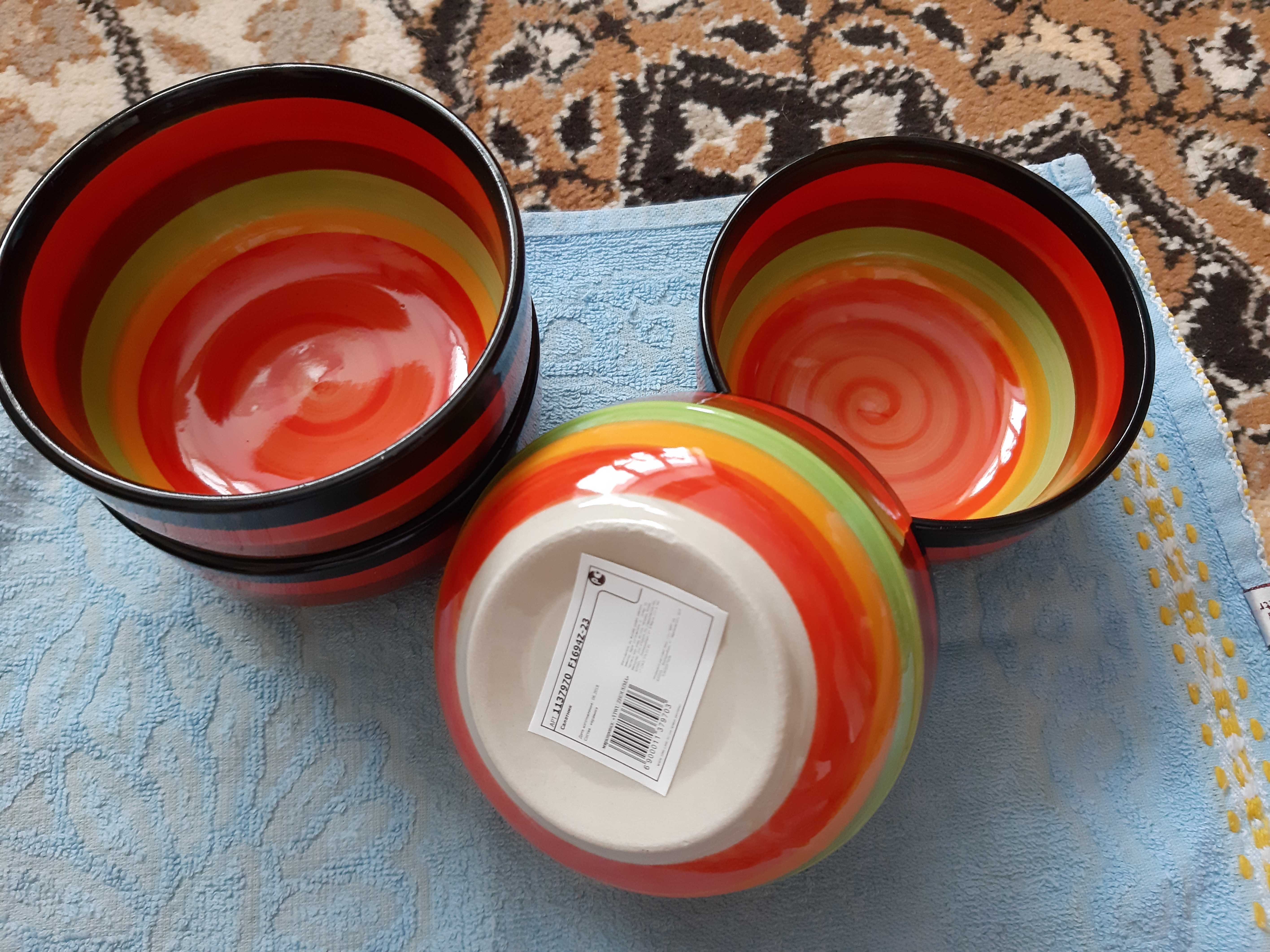 Фотография покупателя товара Салатник керамический Доляна «Индия», 300 мл, d=11 см, цвет оранжевый