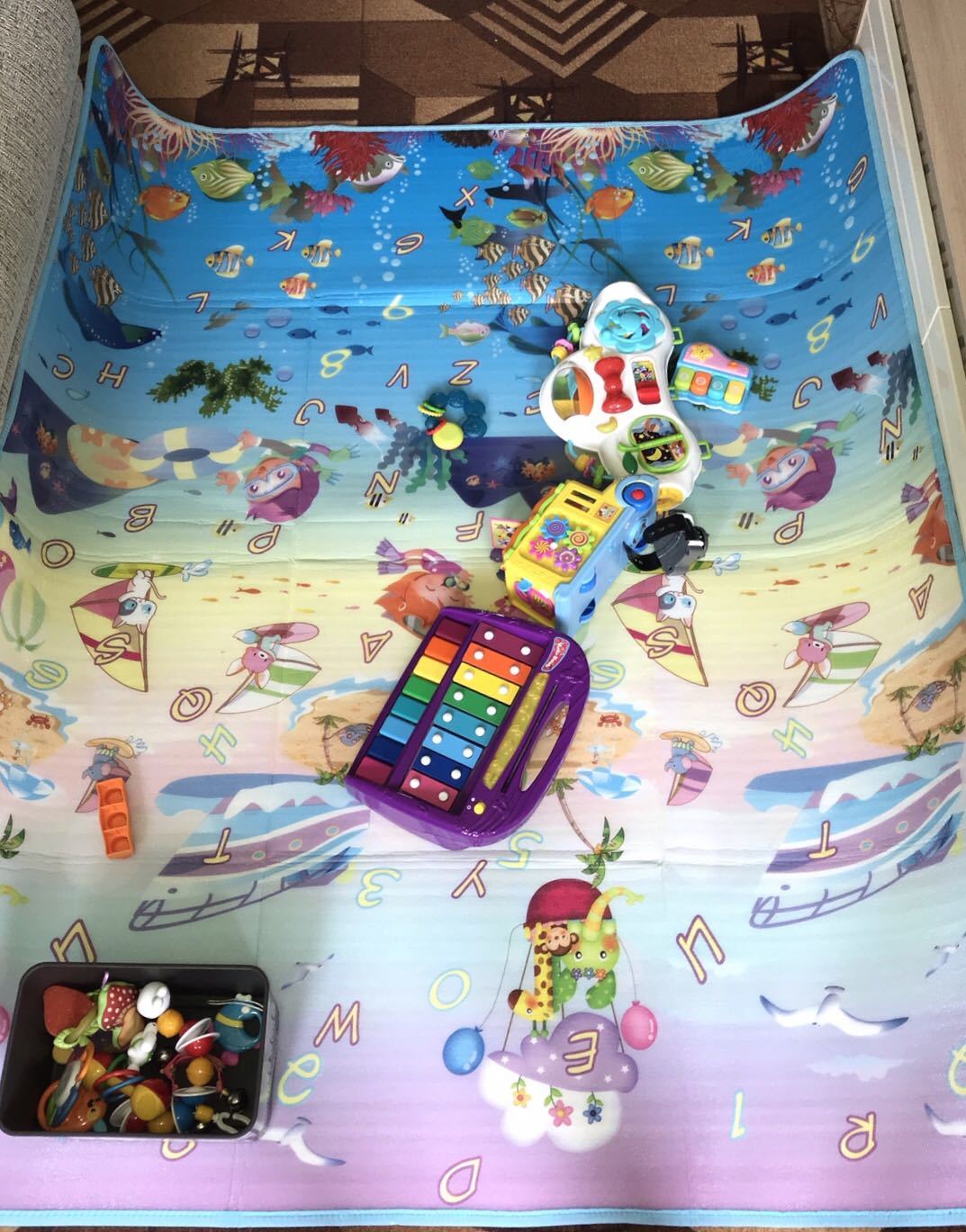 Фотография покупателя товара Игровой коврик для детей на фольгированной основе «Морское путешествие», размер 180х150x0, 5 см, Крошка Я - Фото 3