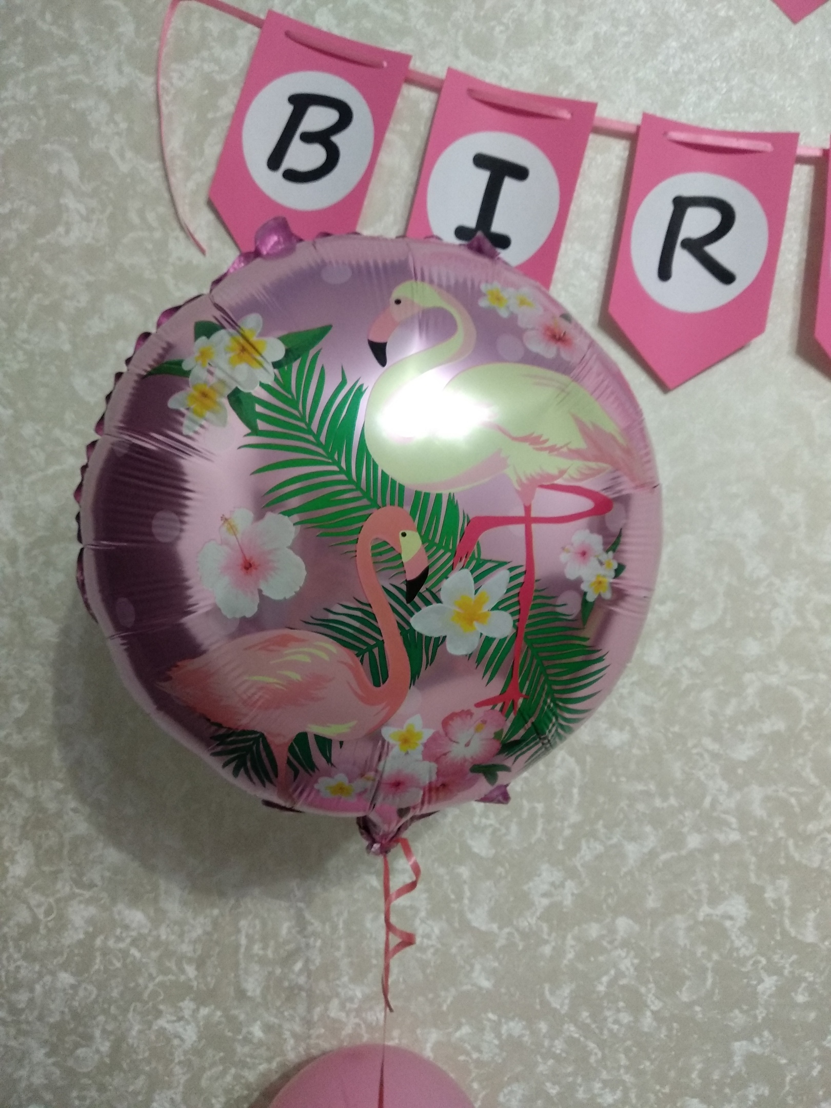 Фотография покупателя товара Букет из шаров «Фламинго», фольга, латекс, набор 16 шт., цвет розовый - Фото 2