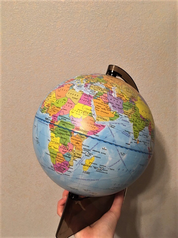 Фотография покупателя товара Глобус Земли политический, диаметр 210 мм, треугольная подставка - Фото 1