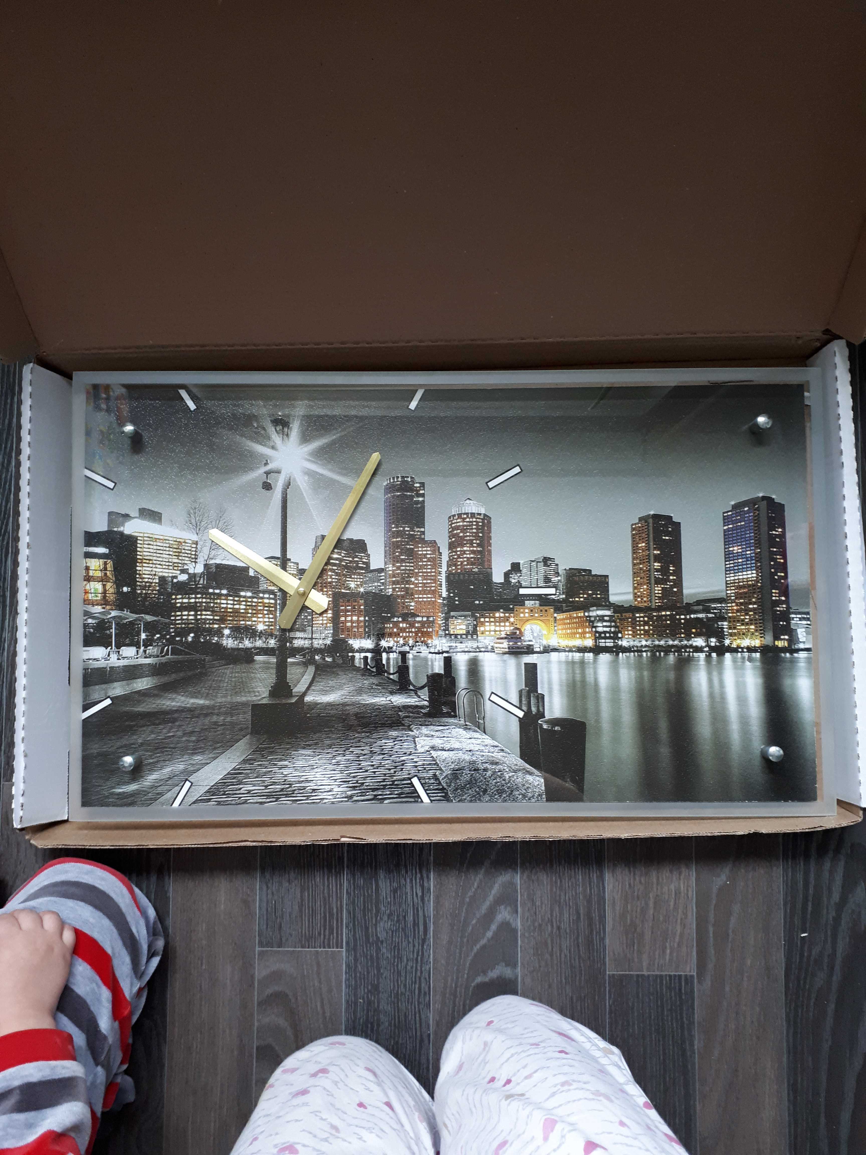 Фотография покупателя товара Часы-картина настенные, серия: Город, "Ночной город и архитектура", стекло, 35х60  см - Фото 1