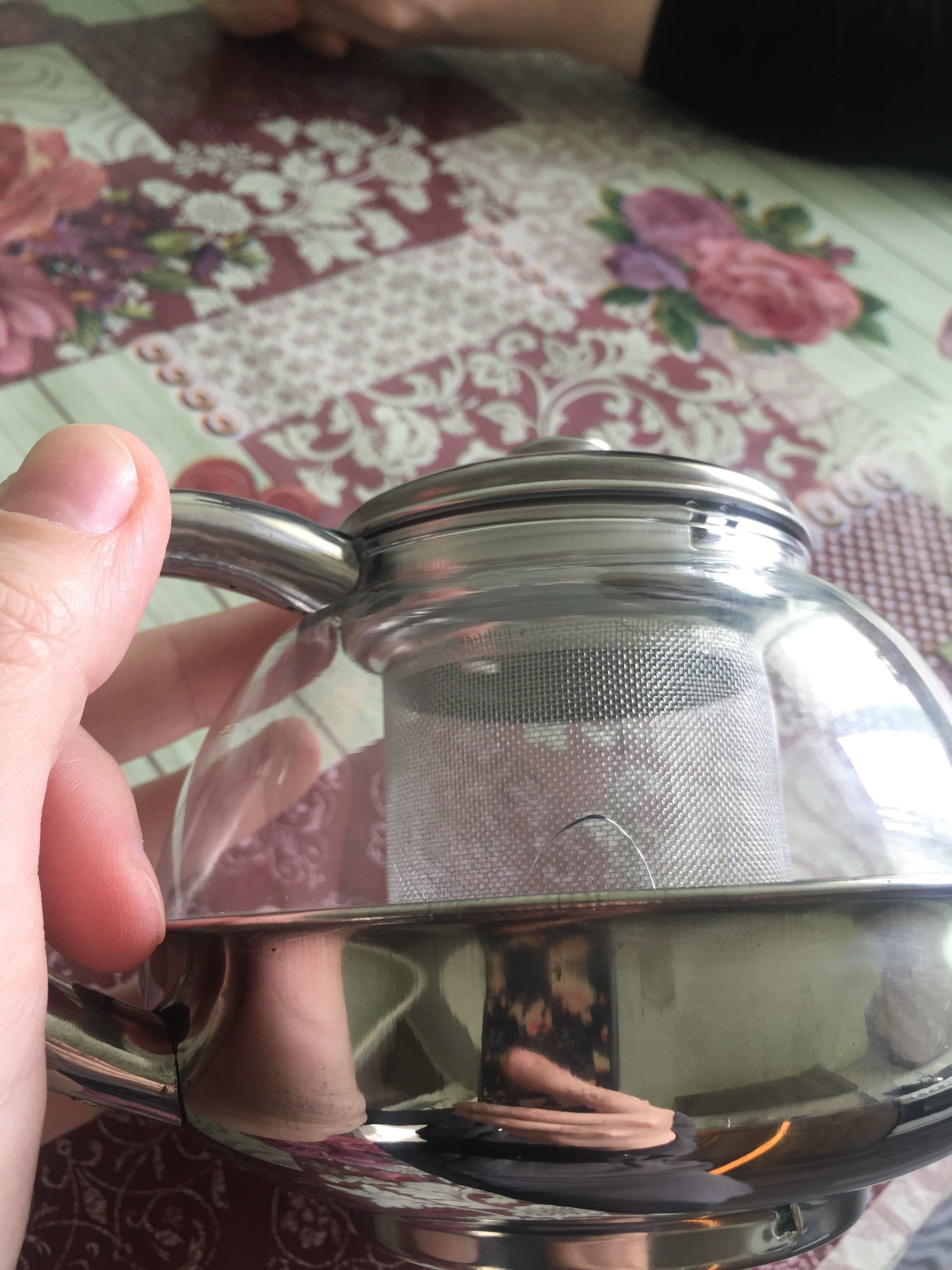 Фотография покупателя товара Чайник стеклянный заварочный с металлическим ситом «Металлик», 600 мл