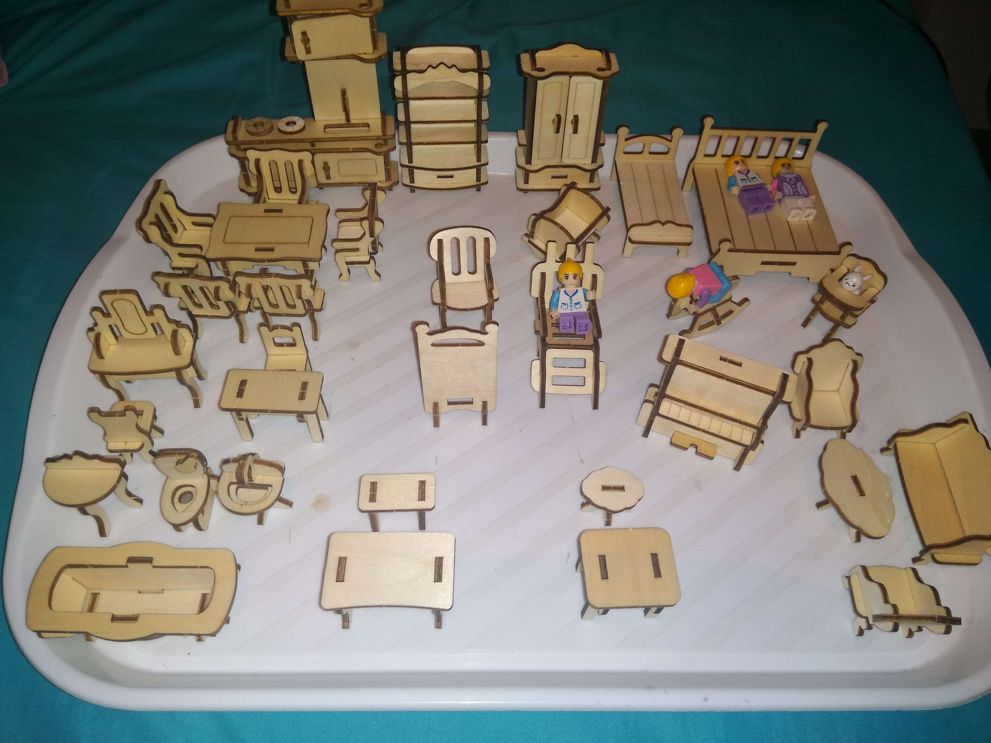 Фотография покупателя товара 3D-модель сборная деревянная Чудо-Дерево «Мебельный гарнитур», 34 предмета - Фото 3