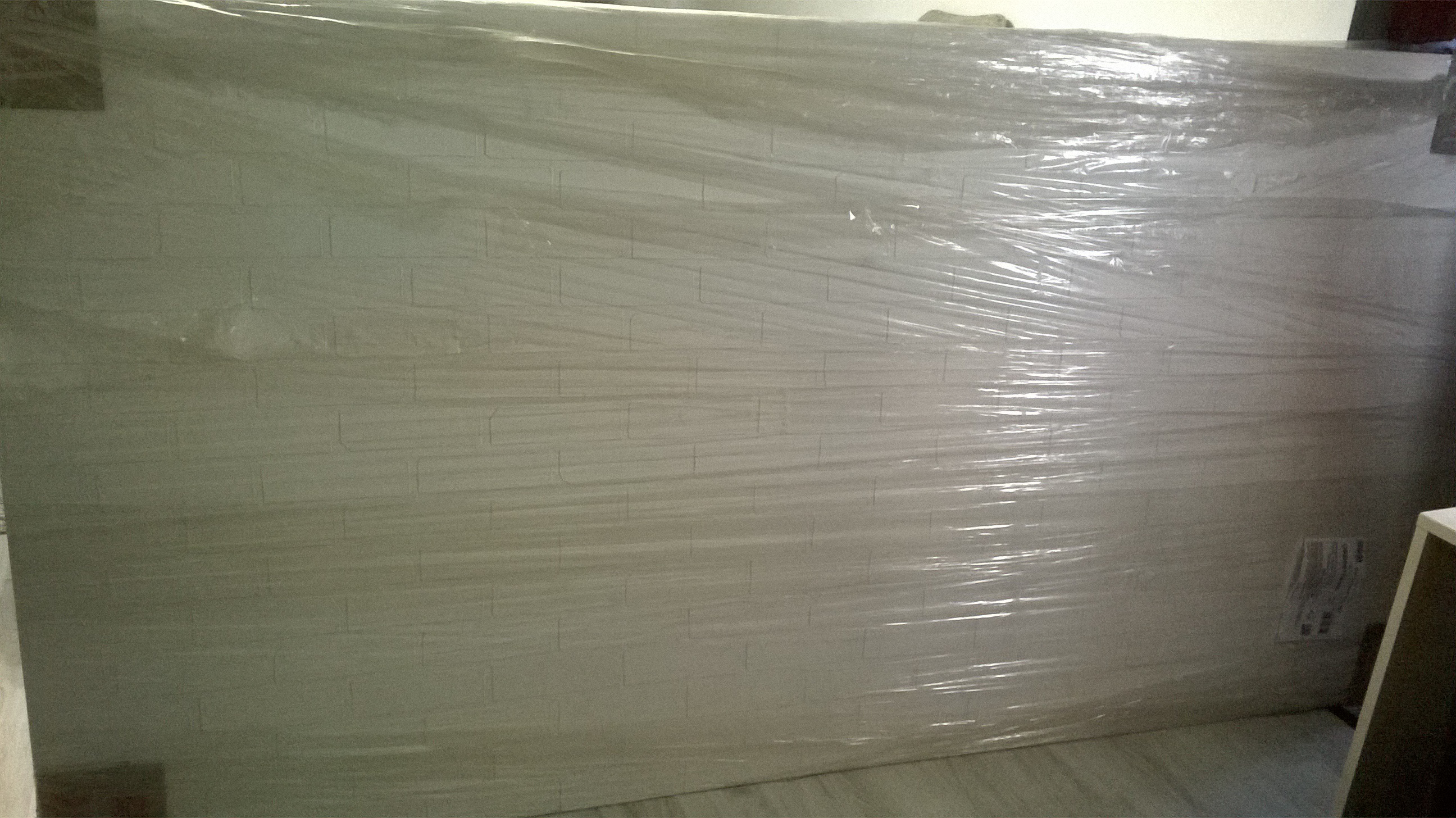 Фотография покупателя товара Панель МДФ листовая, кирпич, Арктика, 2440 × 1220 мм
