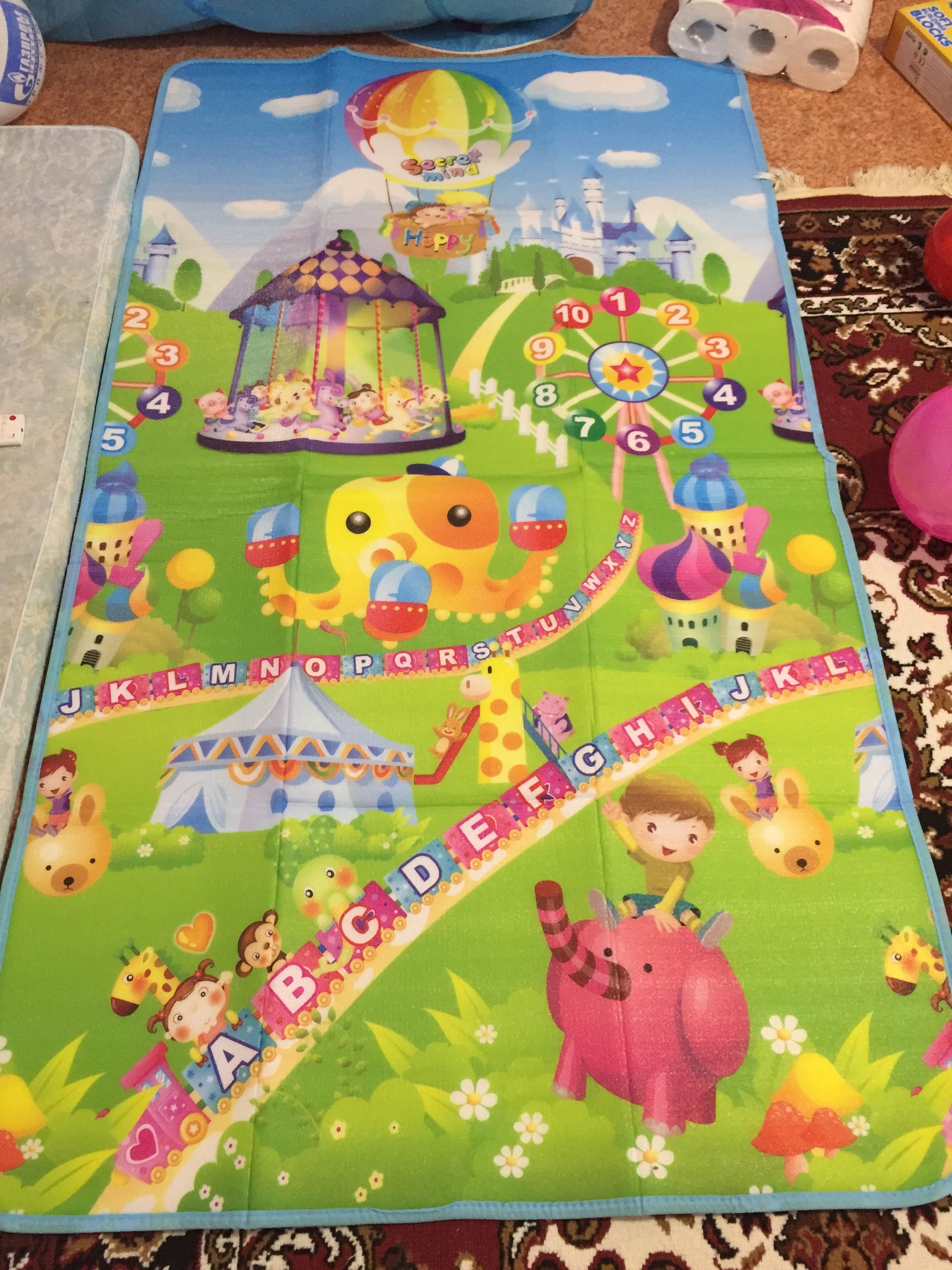 Фотография покупателя товара Игровой коврик для детей на фольгированной основе «Карусель», размер 180х100x0,5 см, Крошка Я