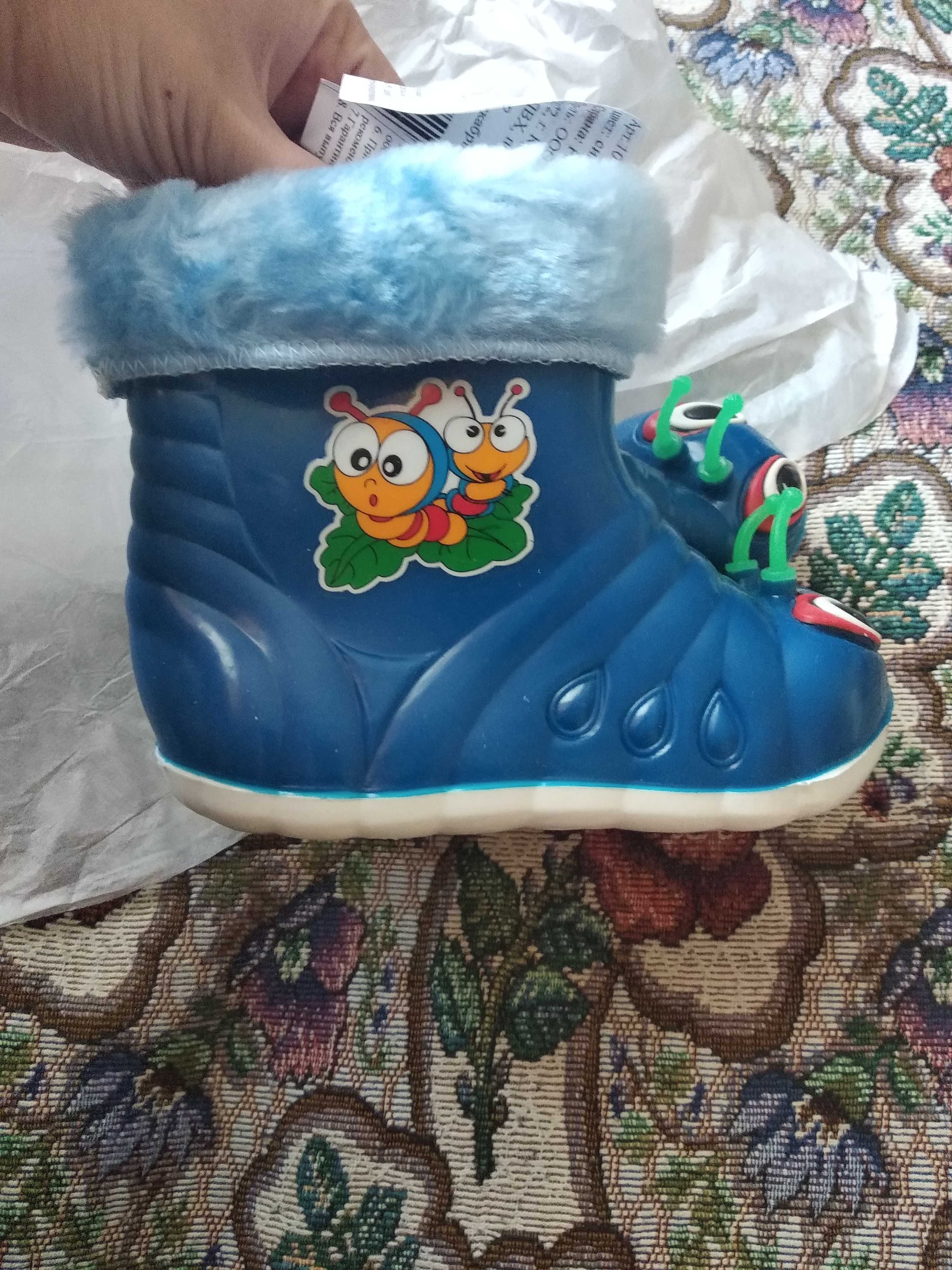 Фотография покупателя товара Сапоги детские «Улитка», цвет синий, размер 24
